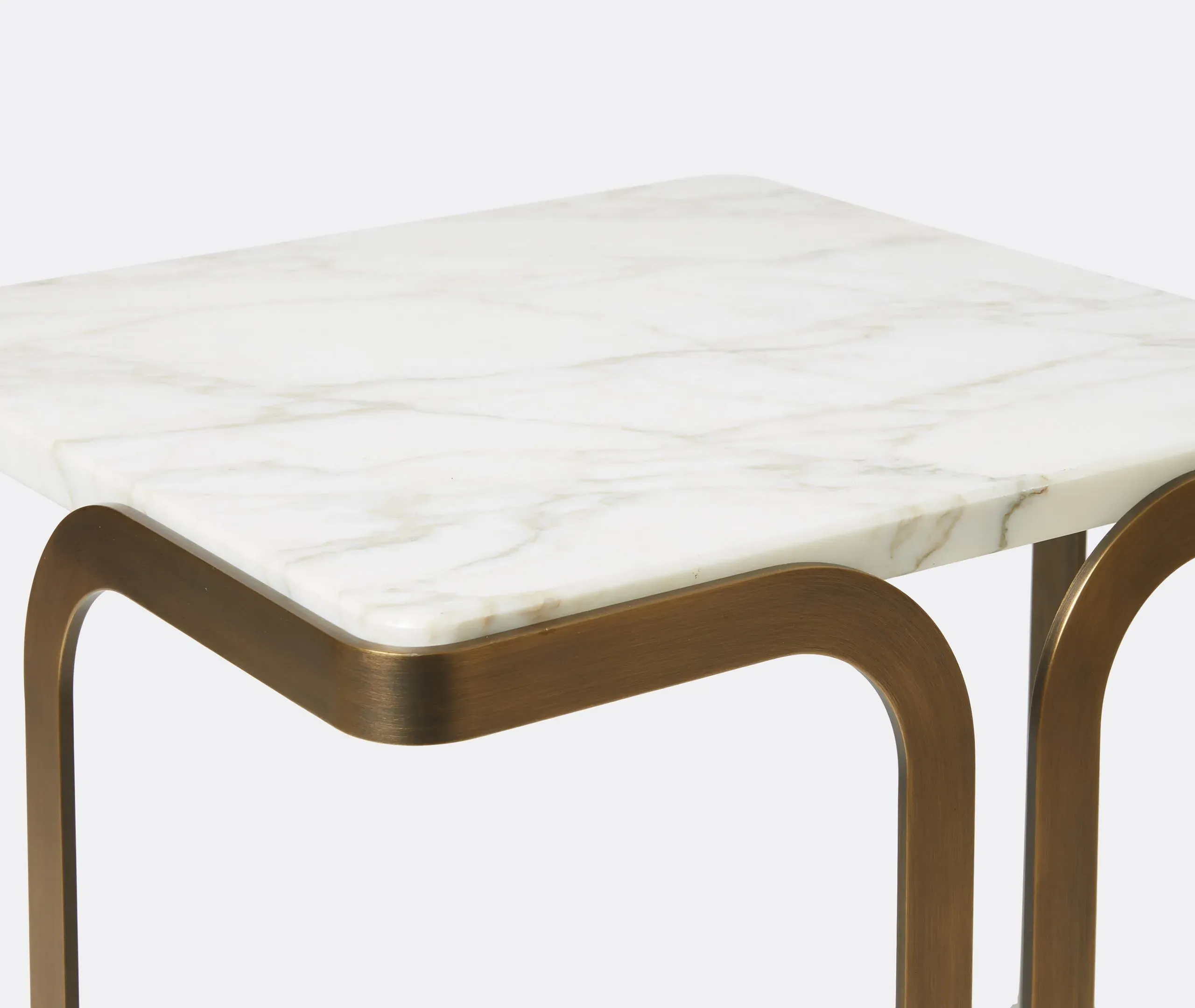 Cube Side Table - Bronze, Marble