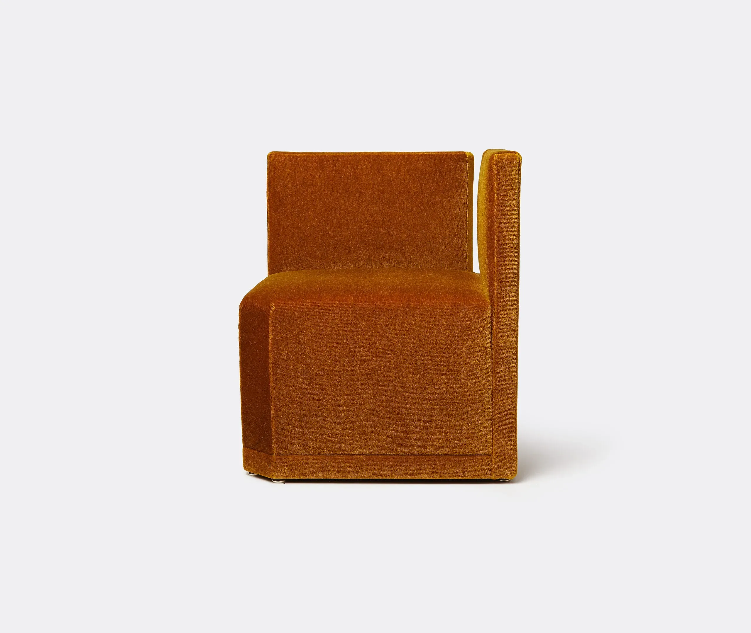 Cubed Chair Low Profile - Moutarde, Mohair Velvet