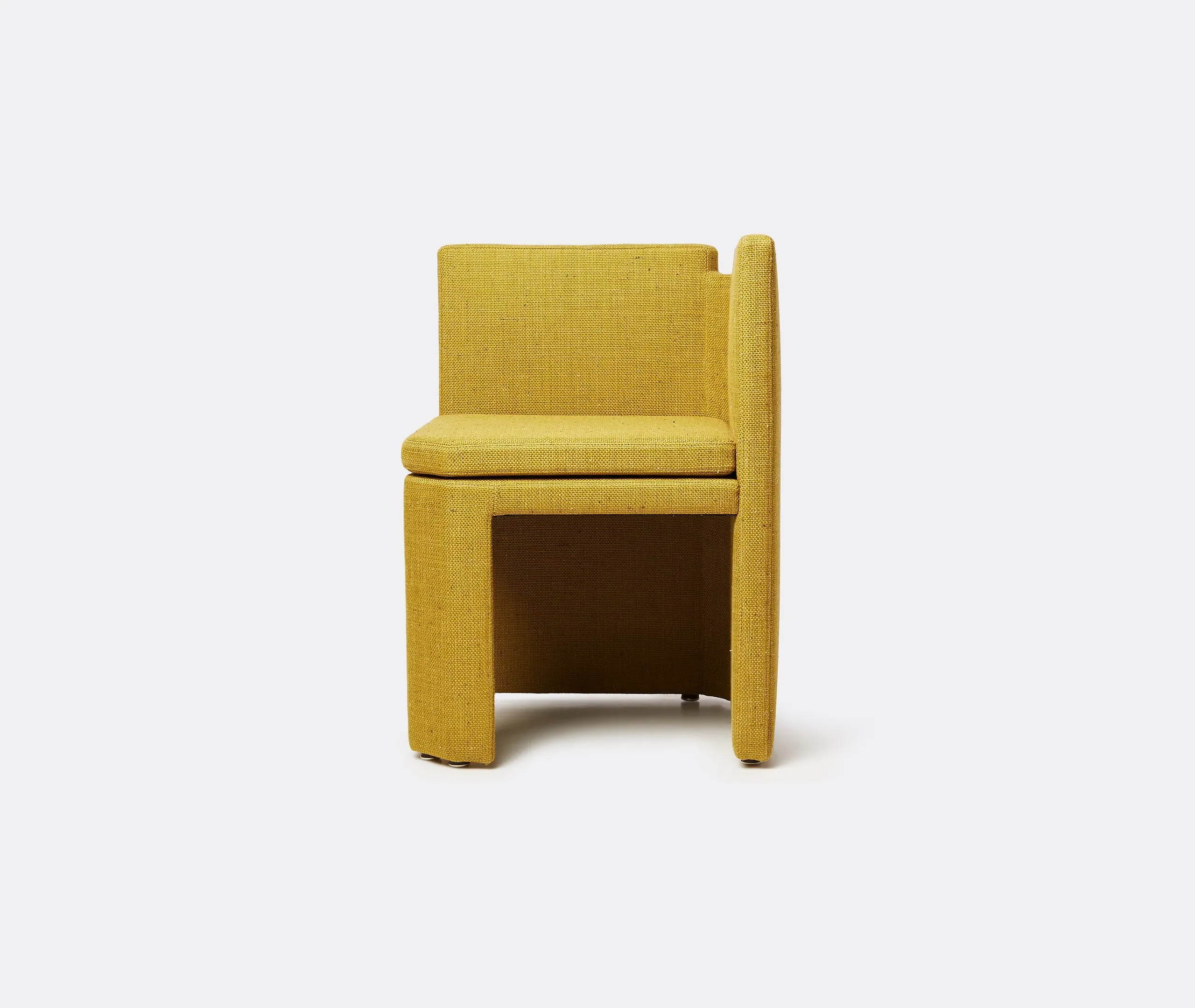 Cubed Chair with Plush Upholstery - Yellow, Linen