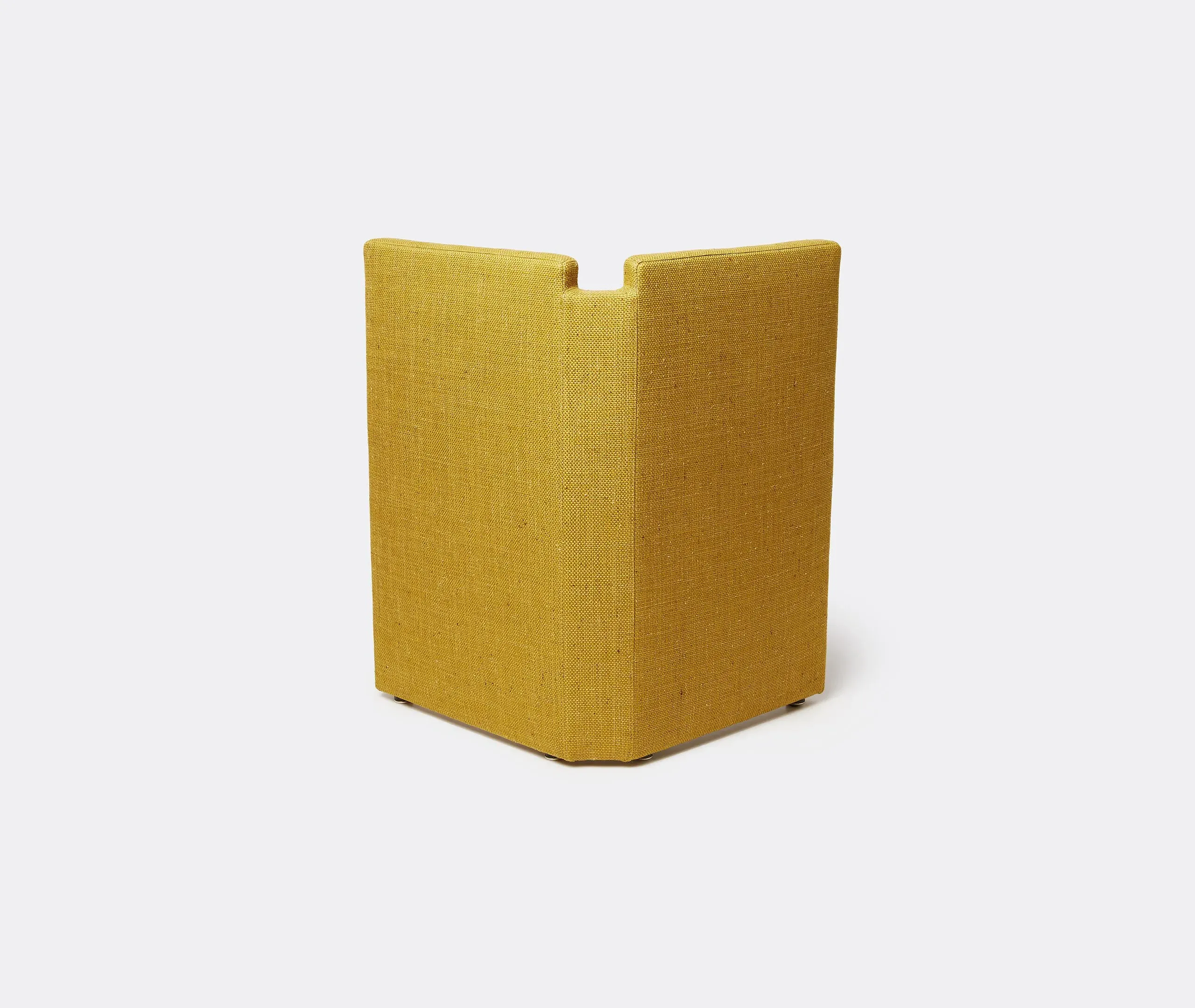 Cubed Chair with Plush Upholstery - Yellow, Linen