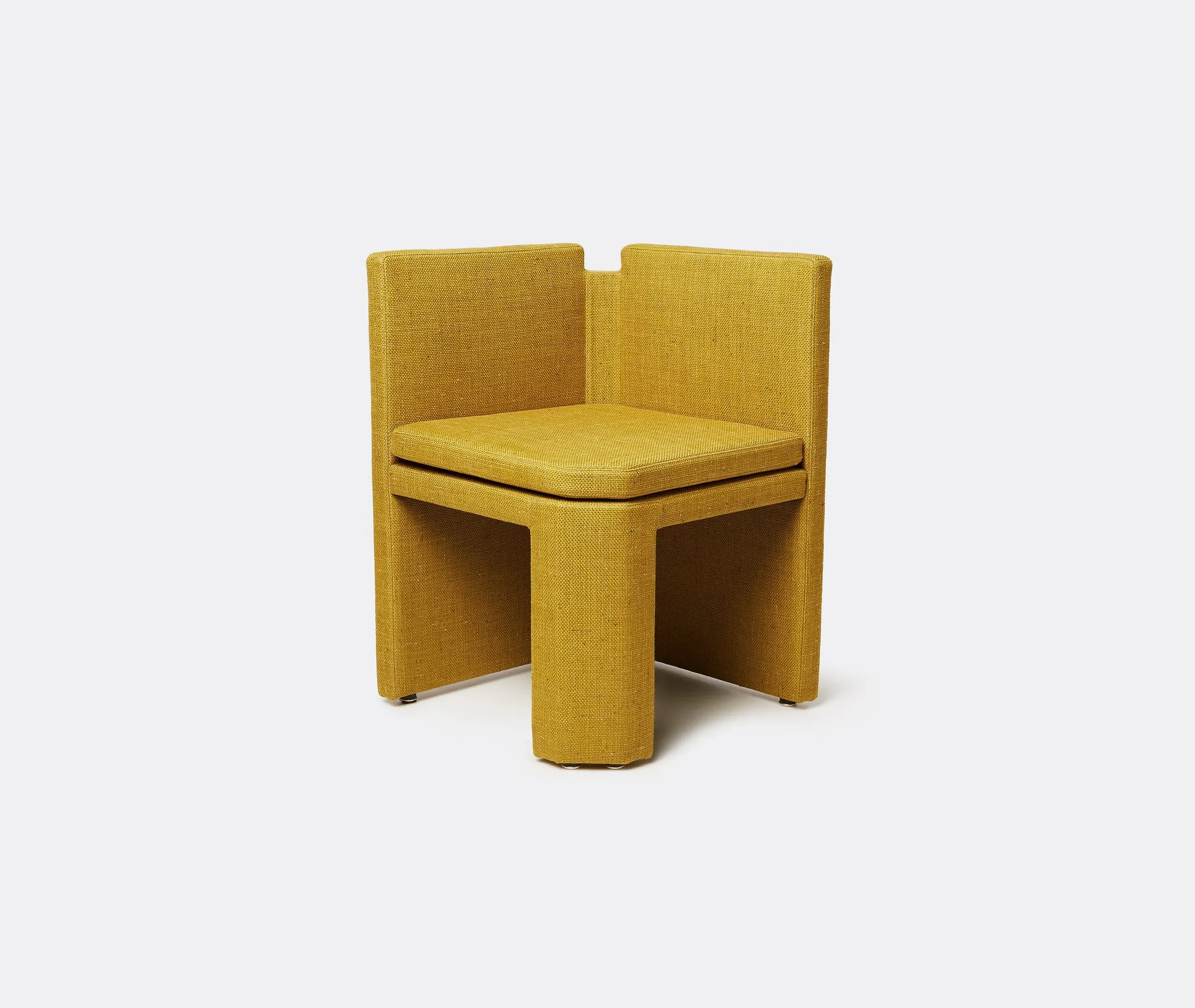 Cubed Chair with Plush Upholstery - Yellow, Linen image