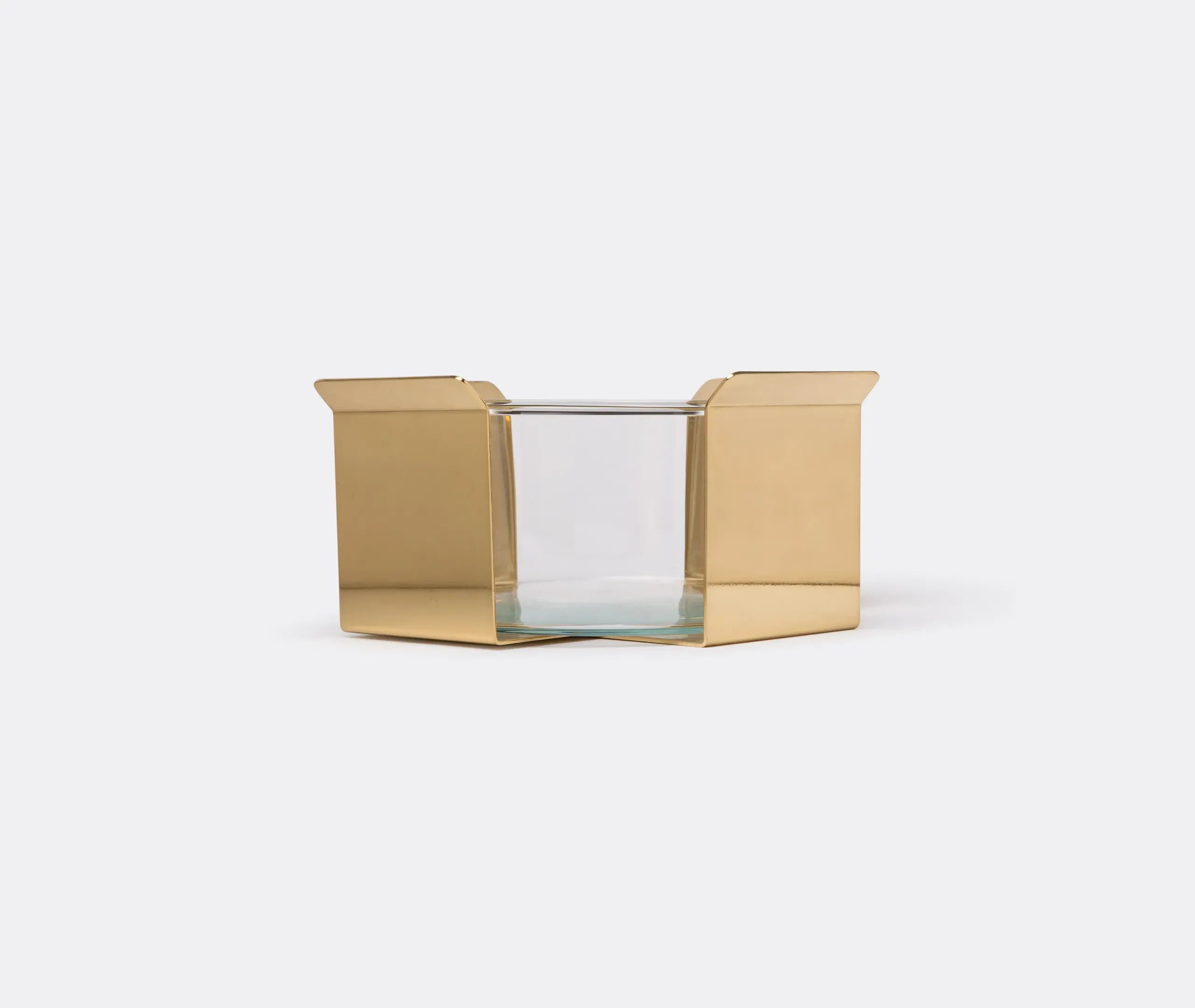 OB2 Tizio Vase - Polished Brass, Glass alternate view