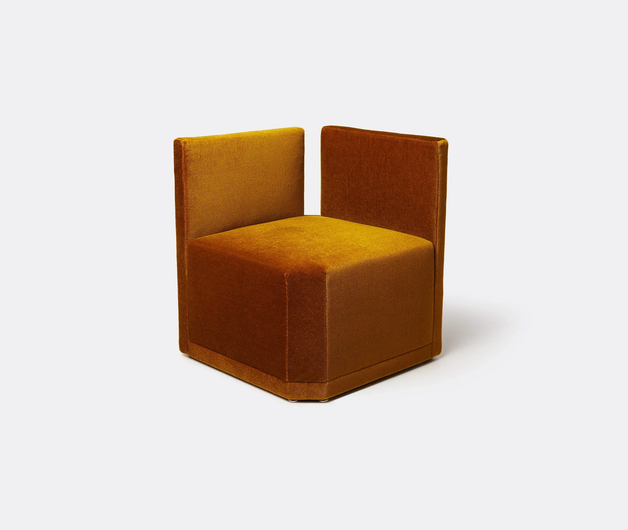 P4 Dudina Cube Chair - Moutarde, Mohair Velvet image