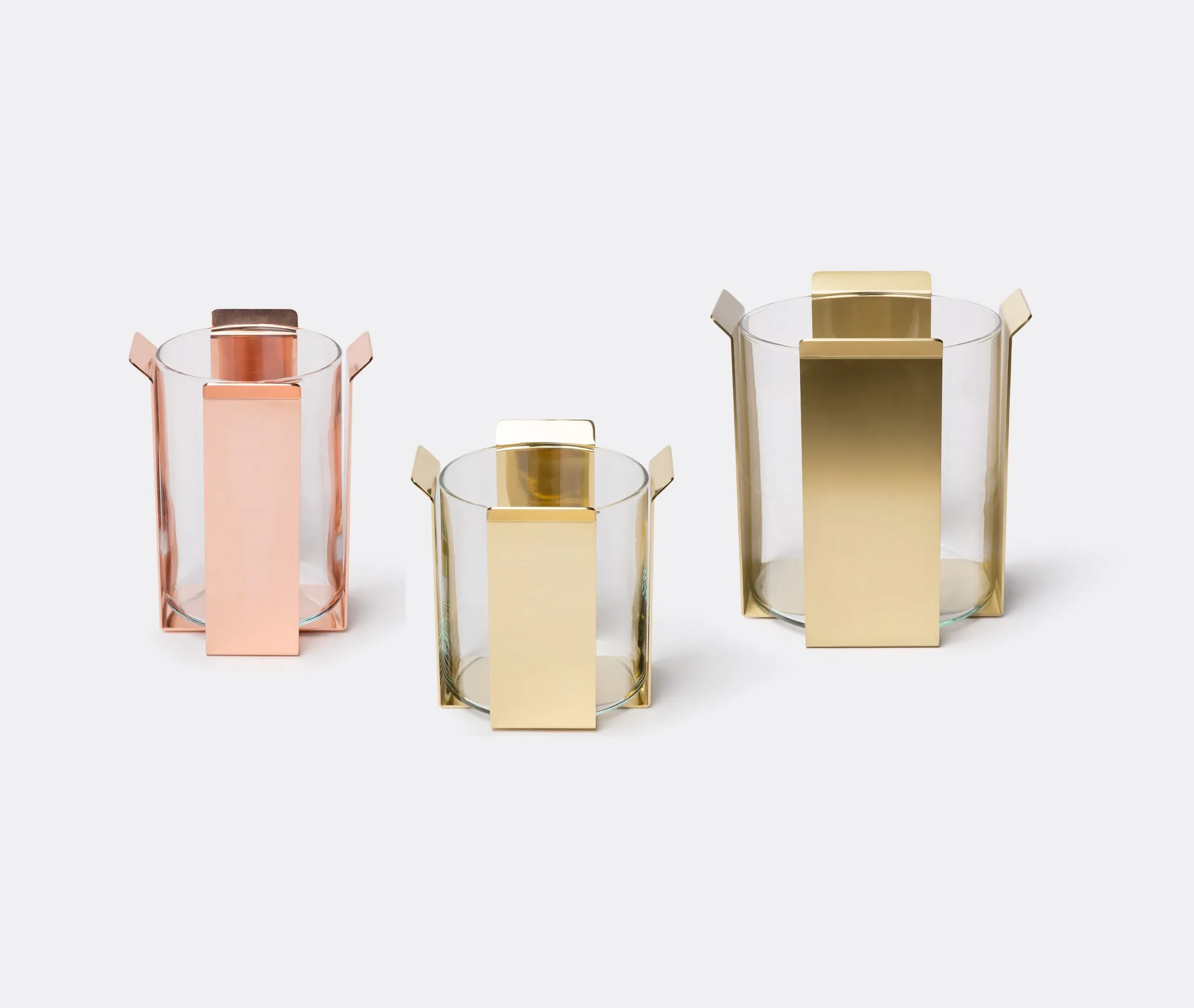 Short OB2 Tizio Vase - Brass, Glass
