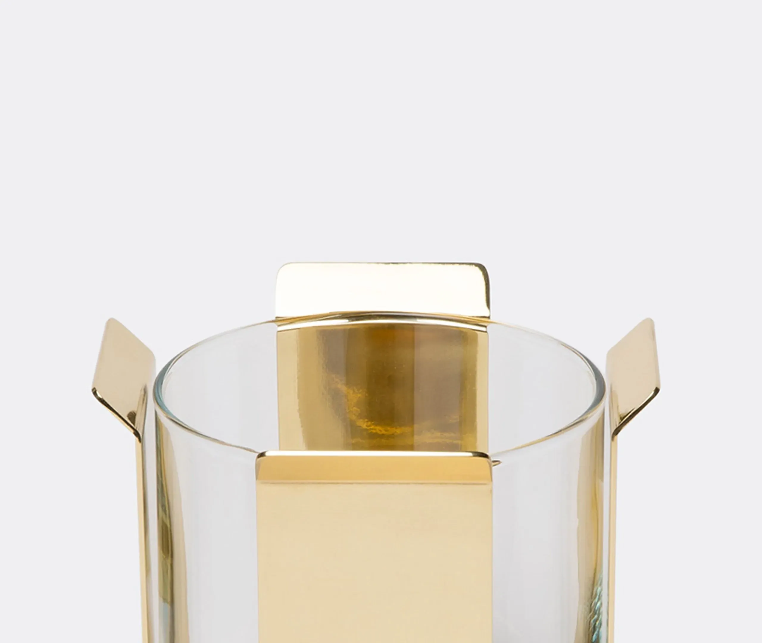 Short OB2 Tizio Vase - Brass, Glass