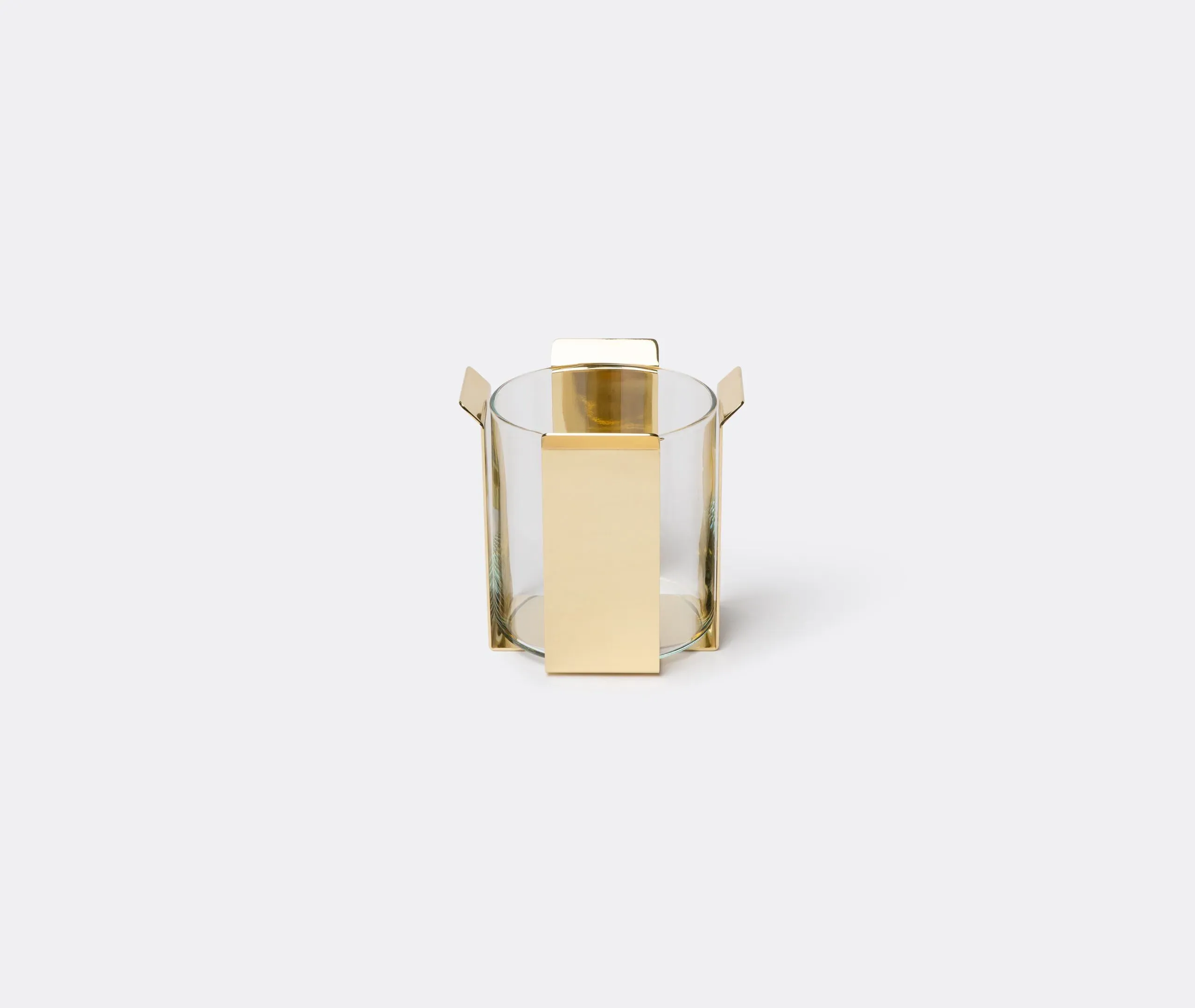 Short OB2 Tizio Vase - Brass, Glass