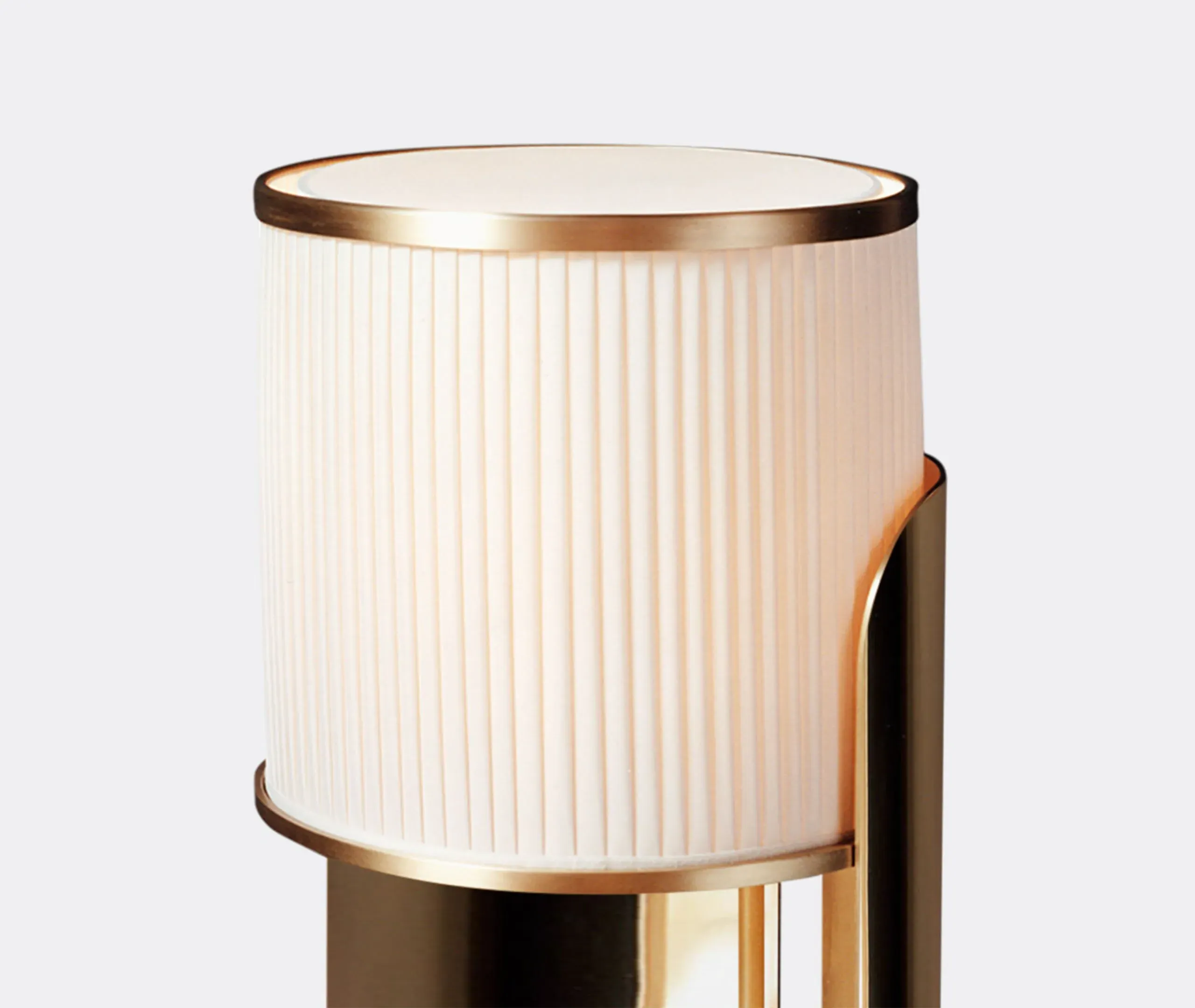 Table Lamp with Pleated Shade - Brass, Marble
