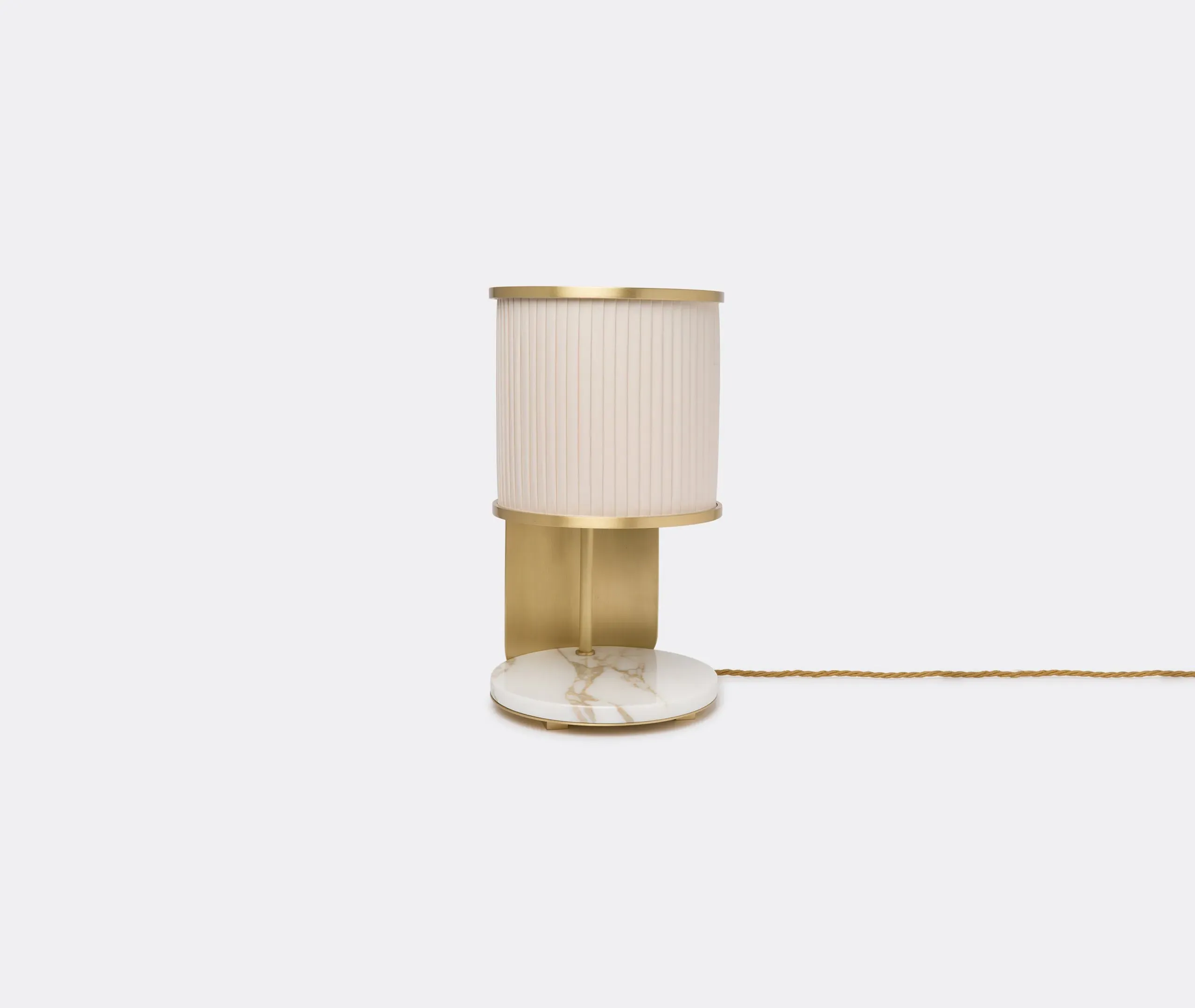 Table Lamp with Pleated Shade - Matte Brass