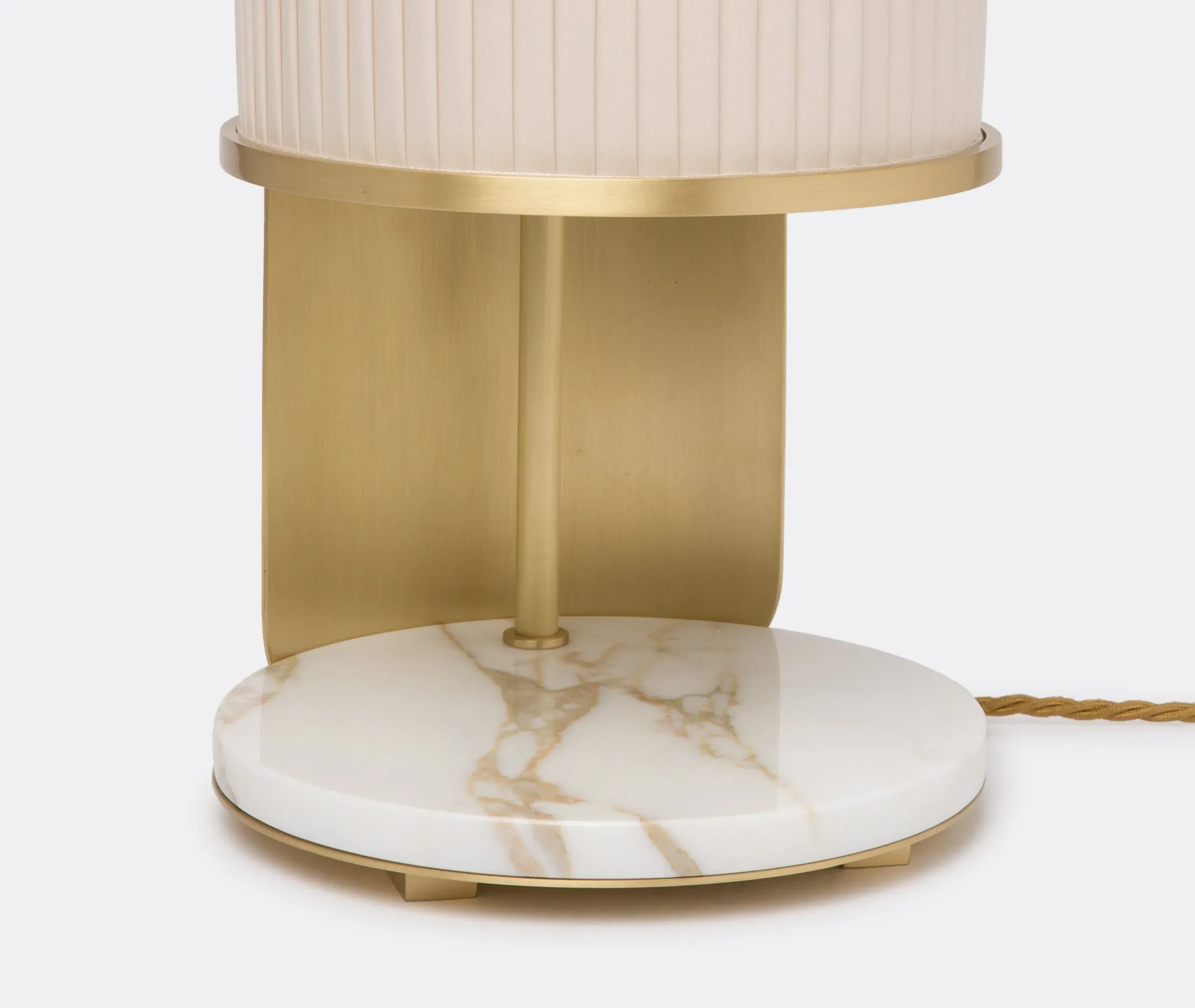 Table Lamp with Pleated Shade - Matte Brass