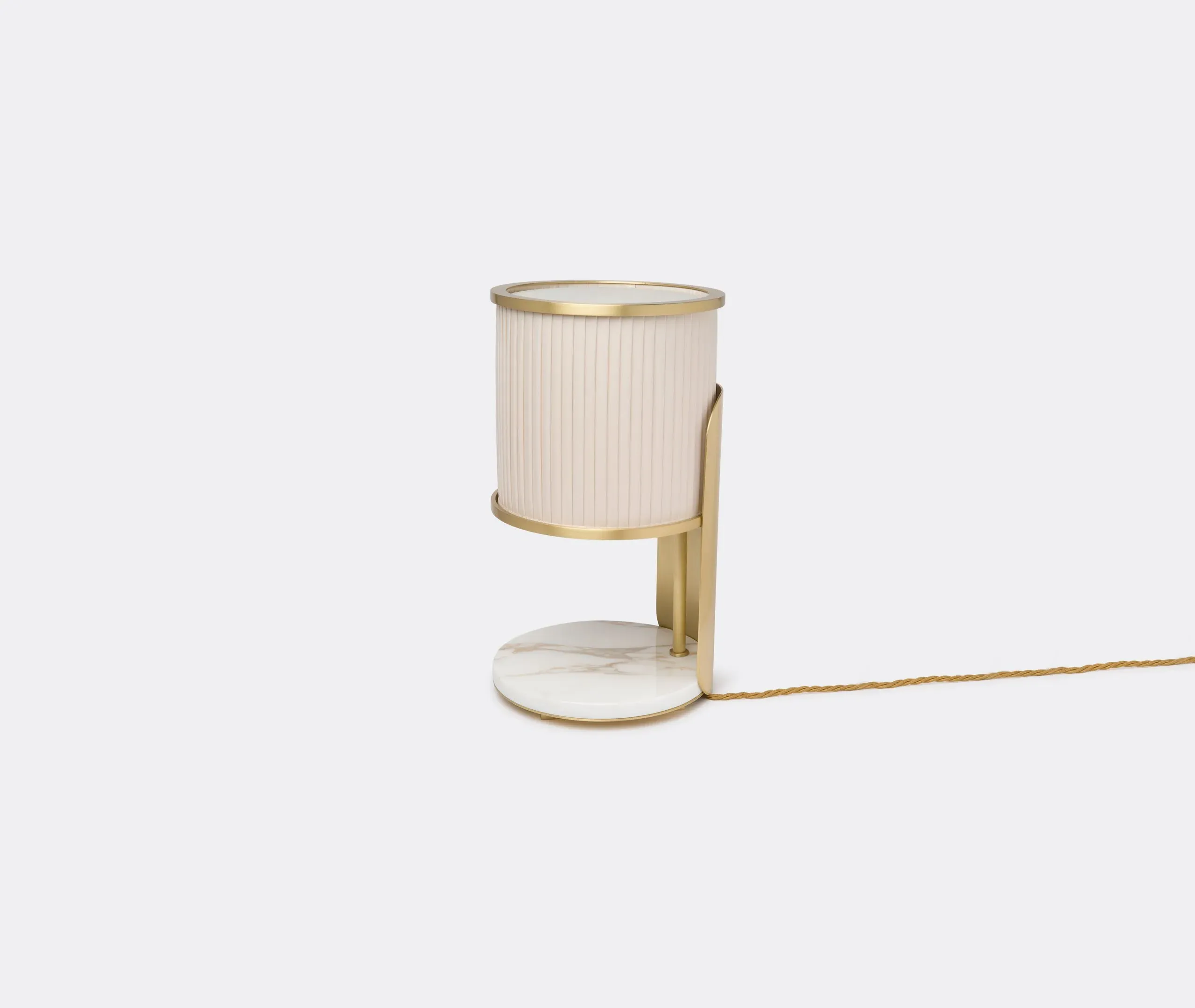 Table Lamp with Pleated Shade - Matte Brass image