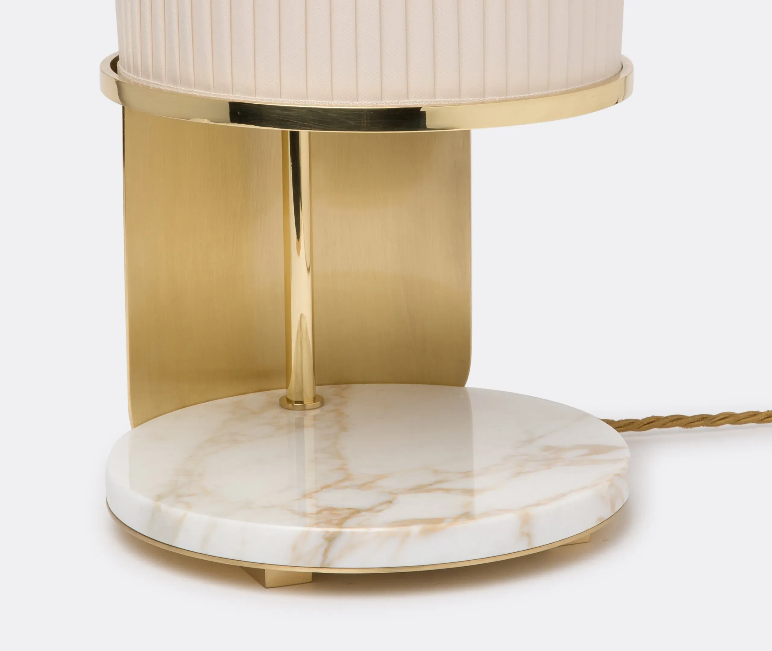 Table Lamp with Pleated Shade - Polished Brass