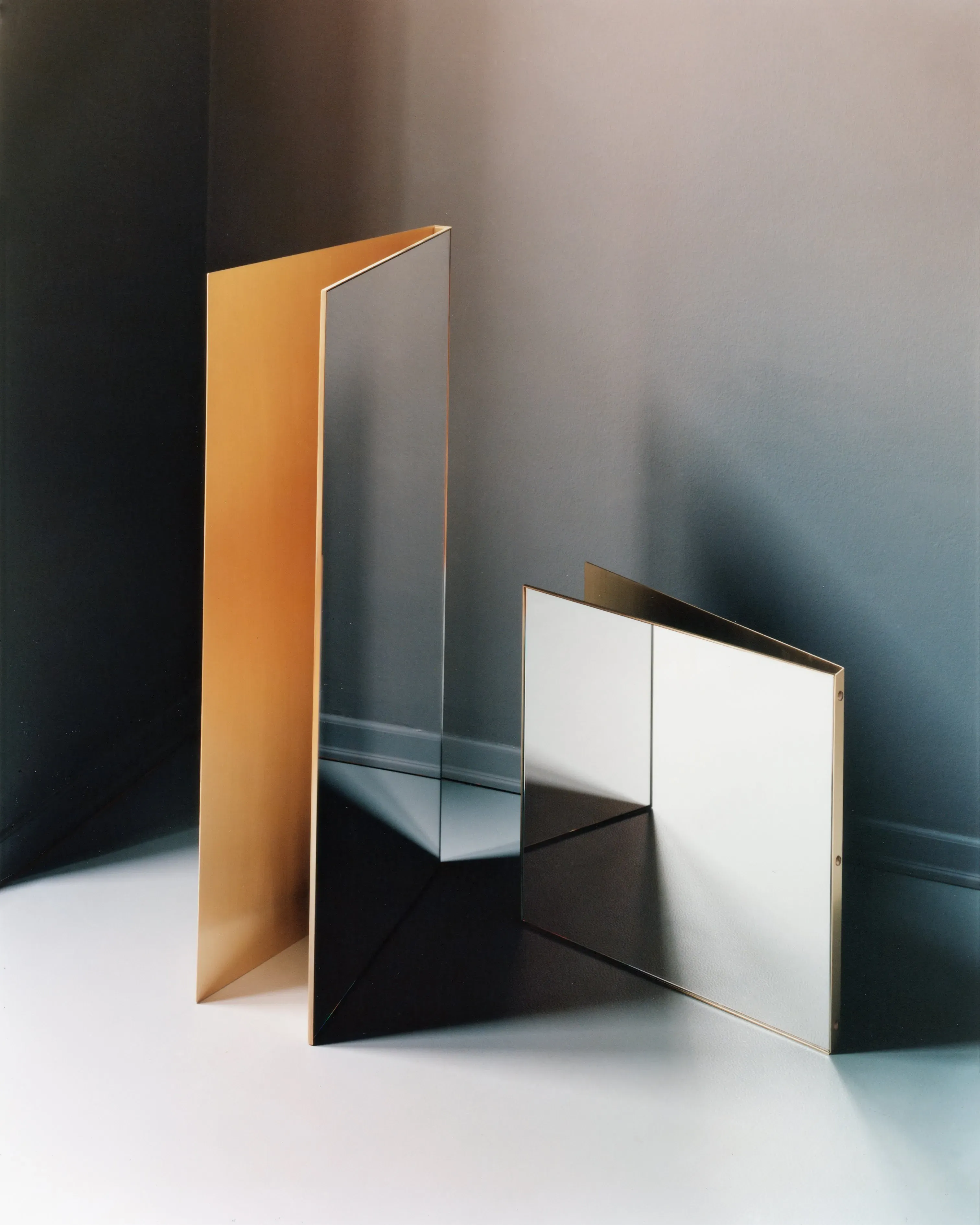 Table Mirror with Tinted Glass - Black, Chrome