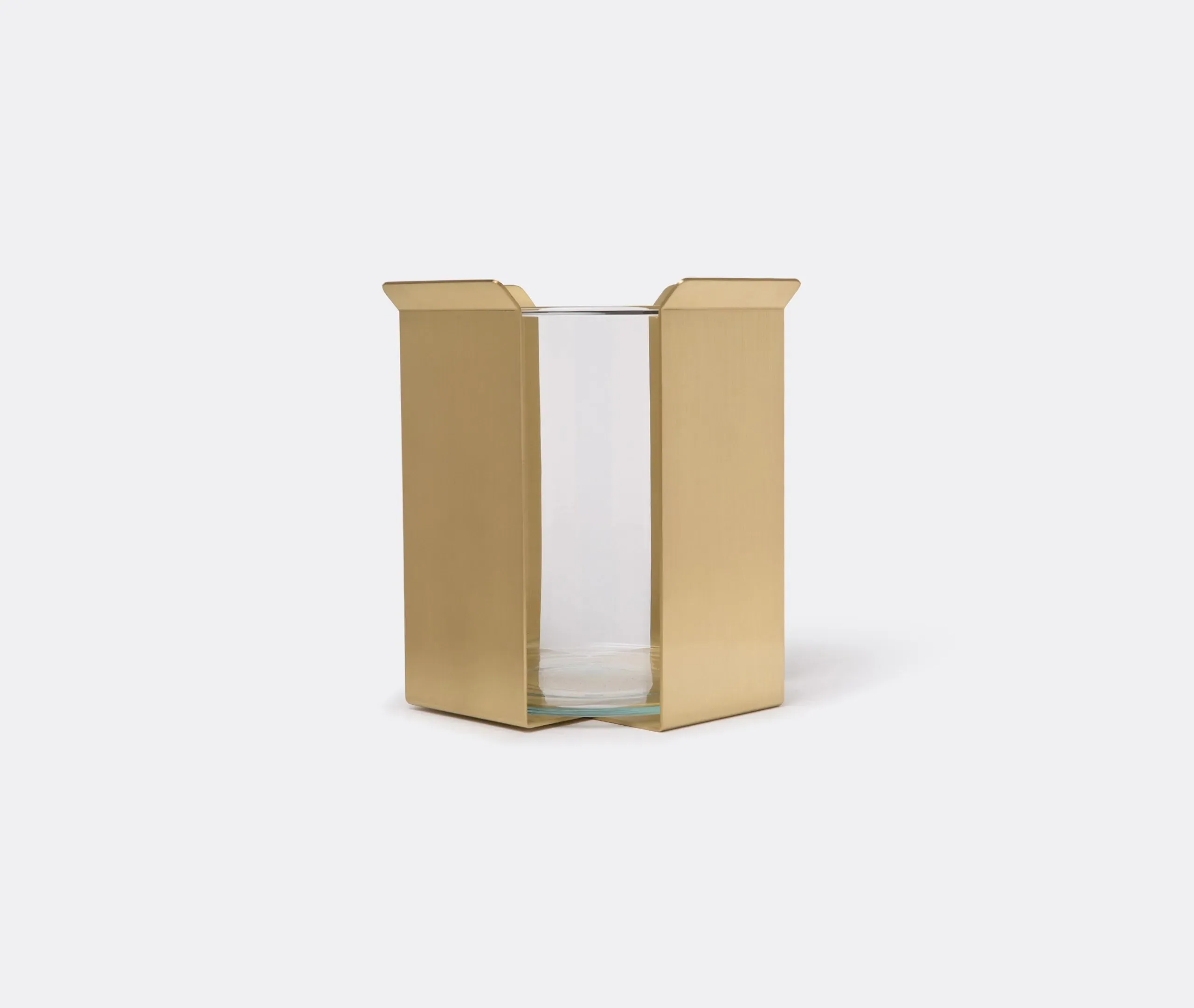 Tall OB2 Tizio Vase - Brass, Glass