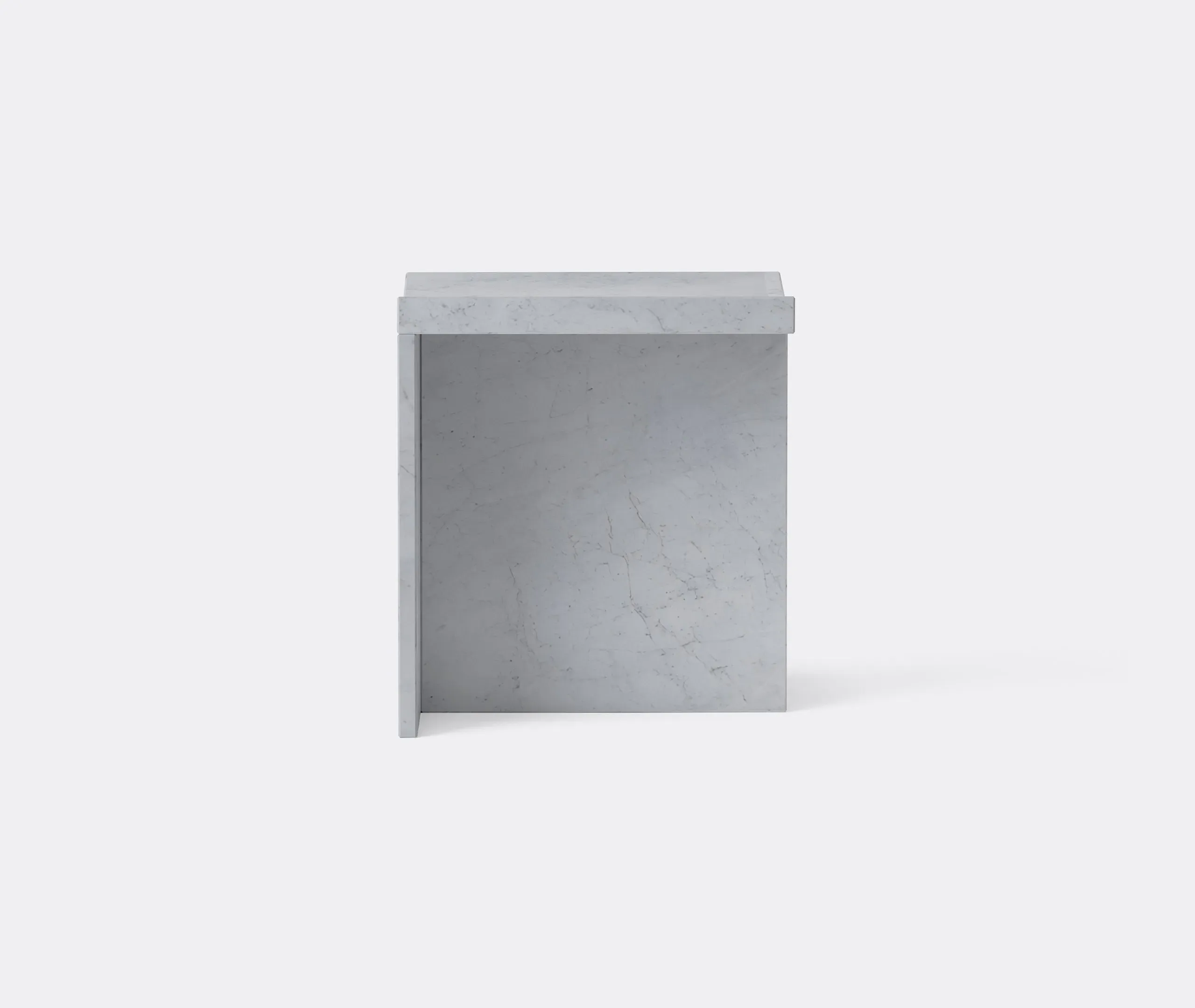 Concave Stool - White, Carrara Marble