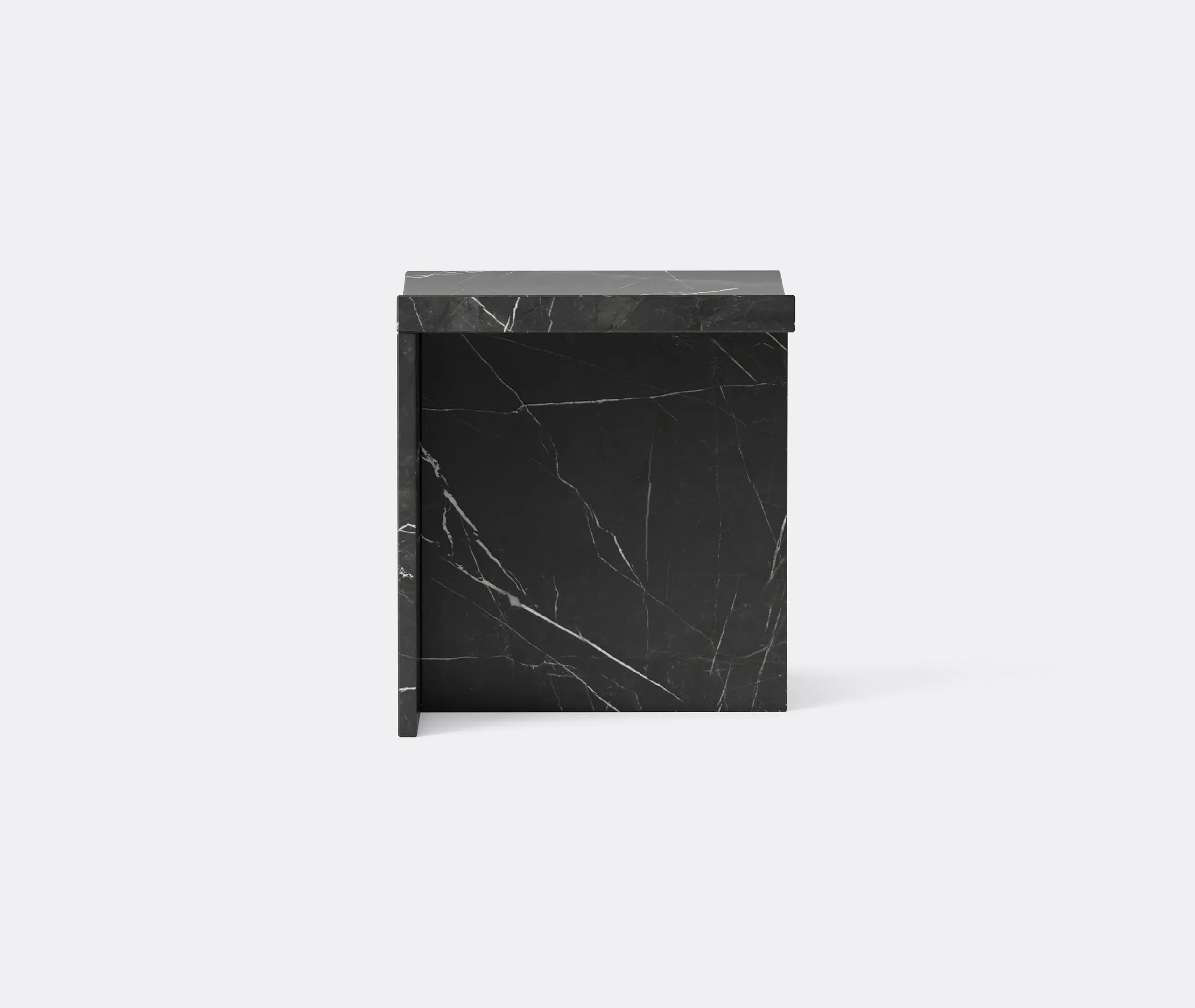 Curved Stool - Black, Marble