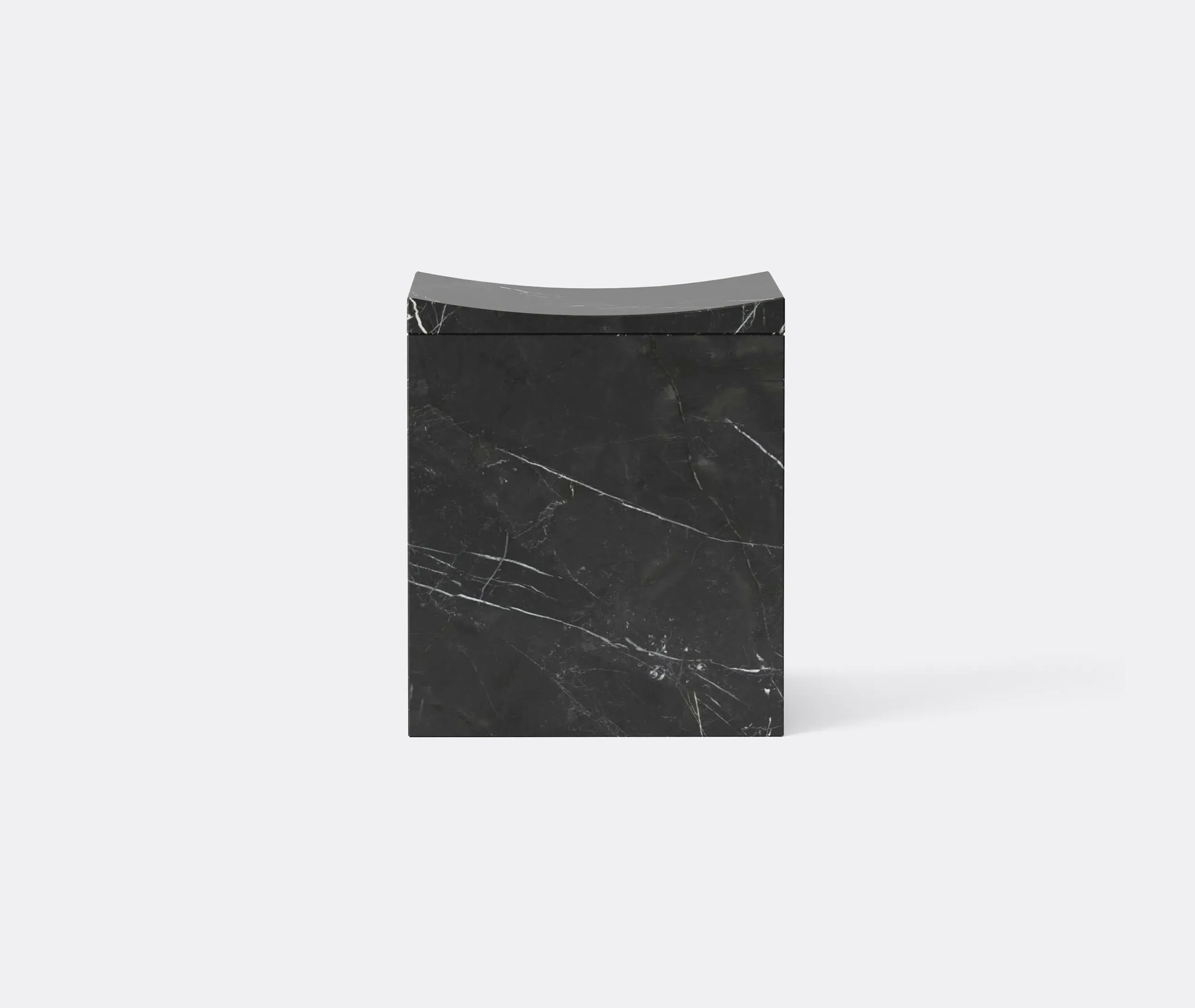 Curved Stool - Black, Marble