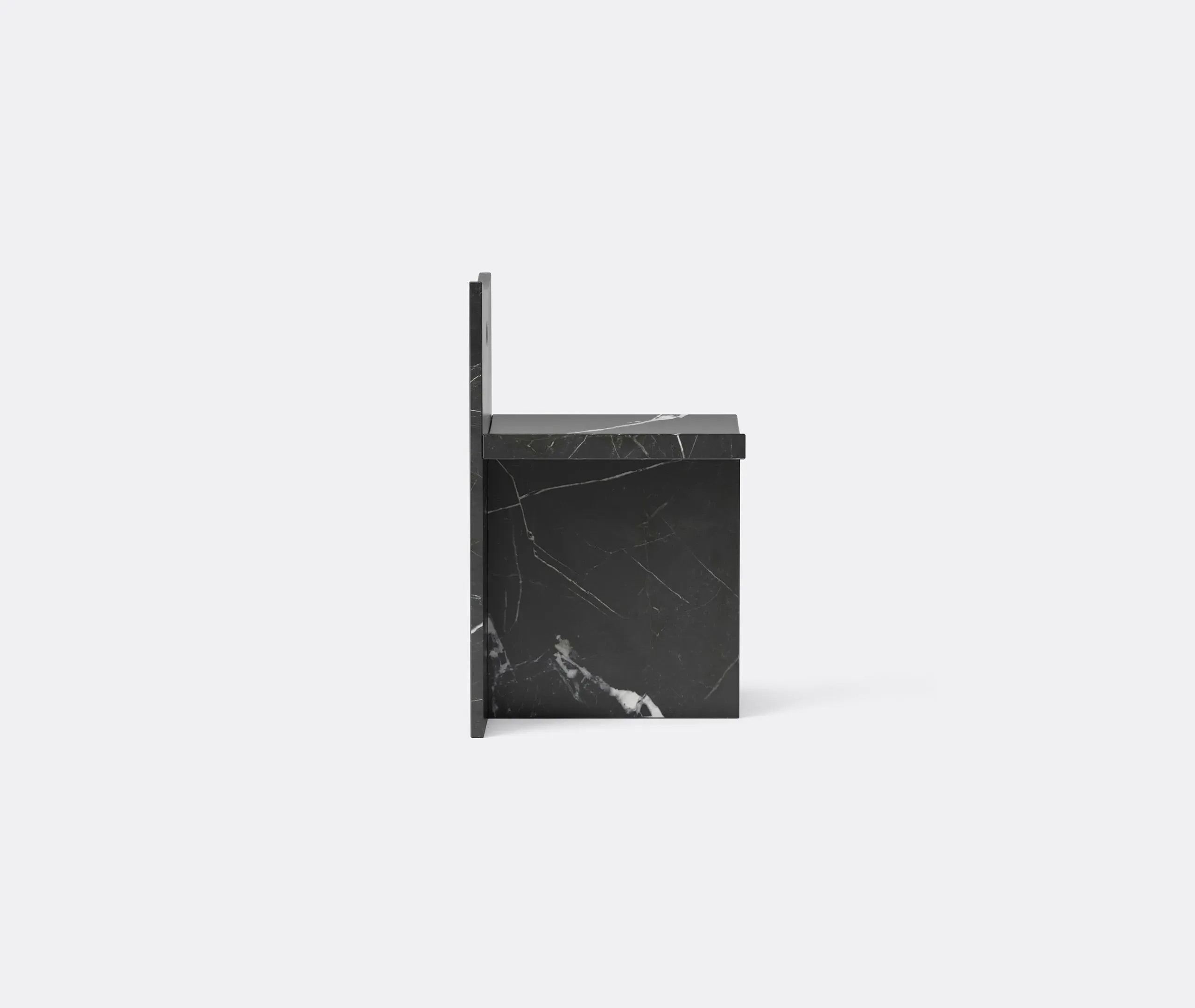 Thebes Chair with Concave Seat - Black, Marble