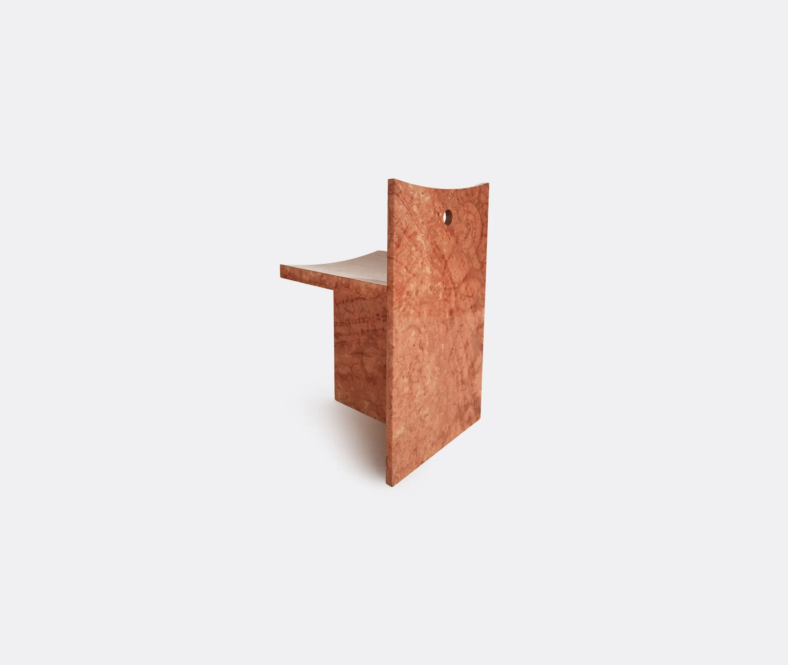 Thebes Chair with Concave Seat - Red, Marble