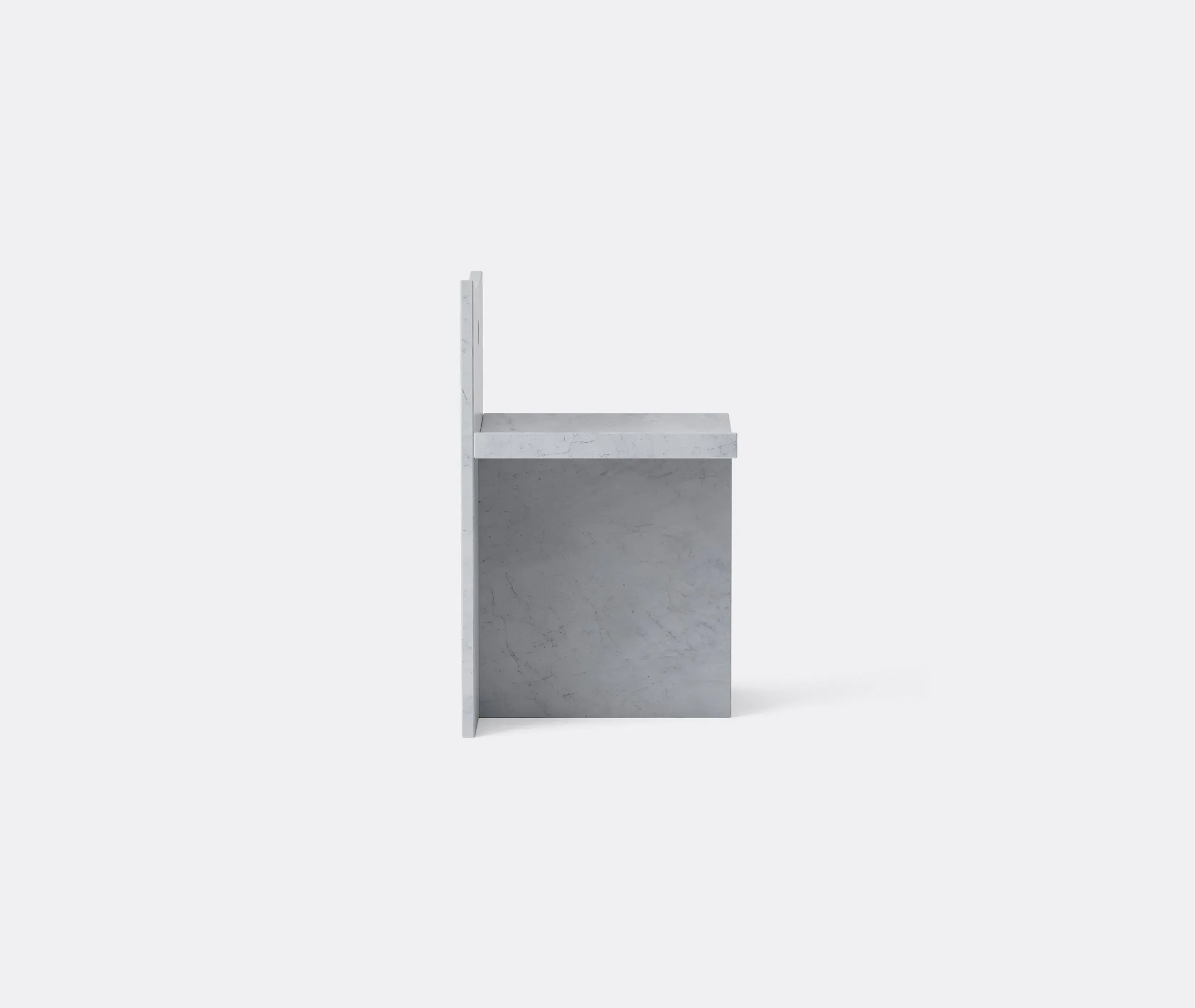 Thebes Chair with Concave Seat - White, Marble