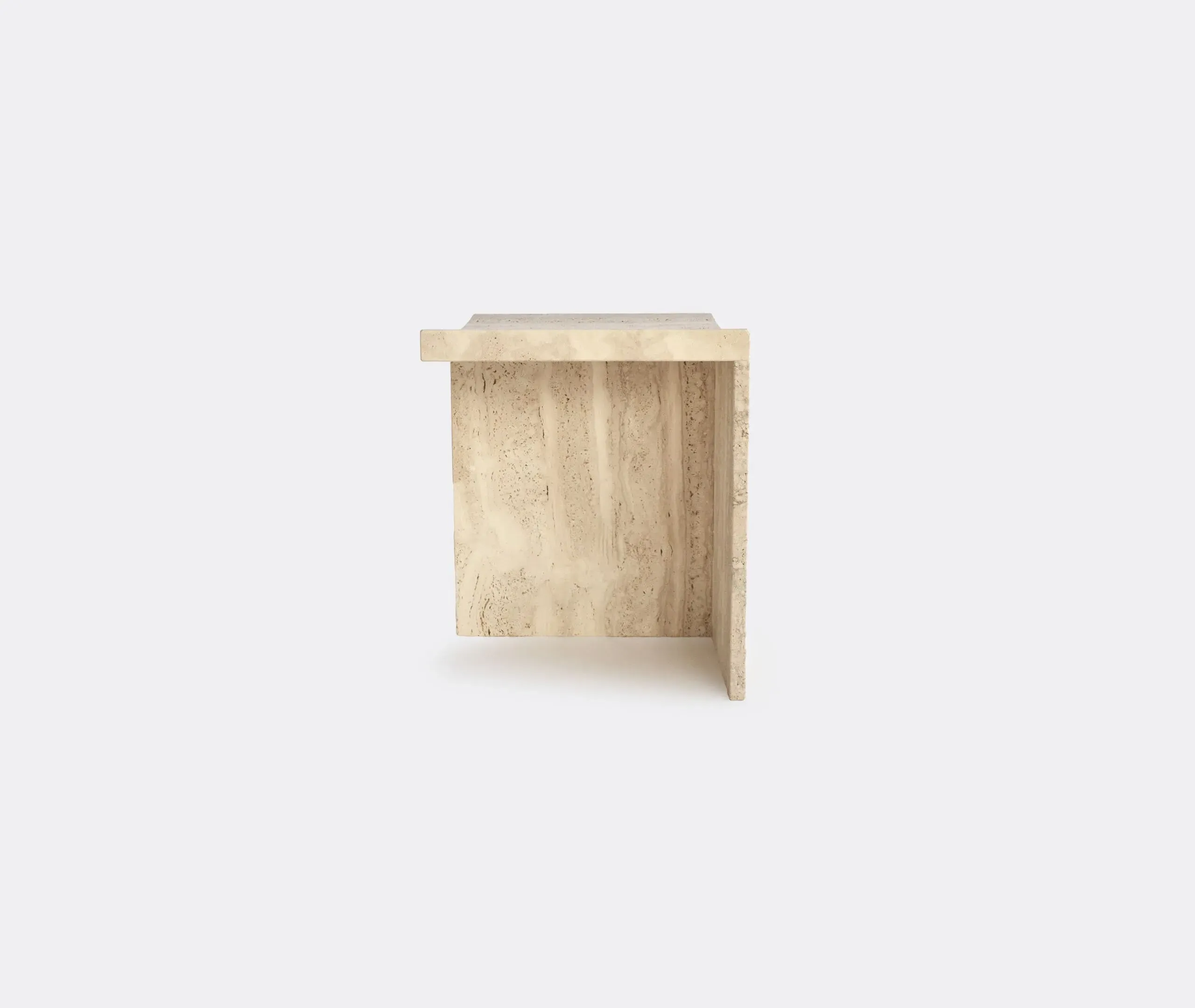 Thebes Stool - Beige, Travertine