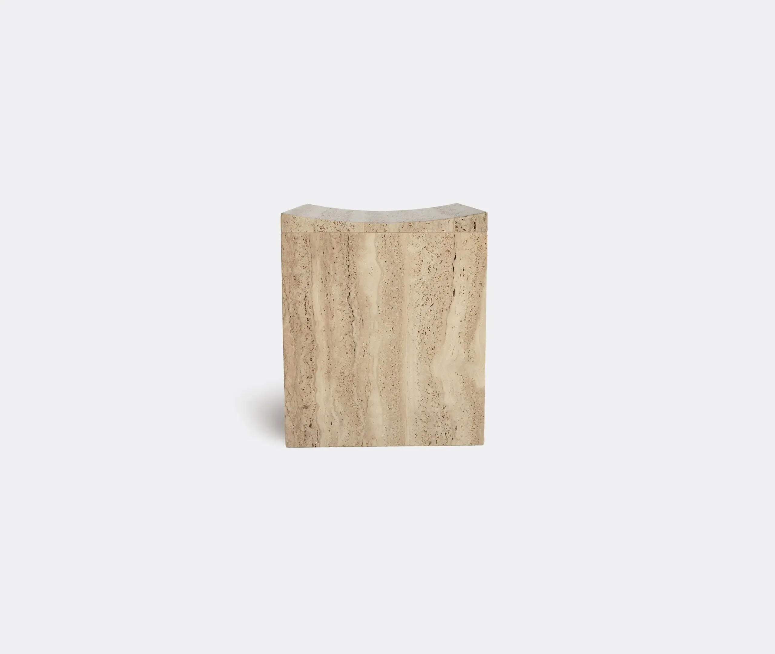 Thebes Stool - Beige, Travertine