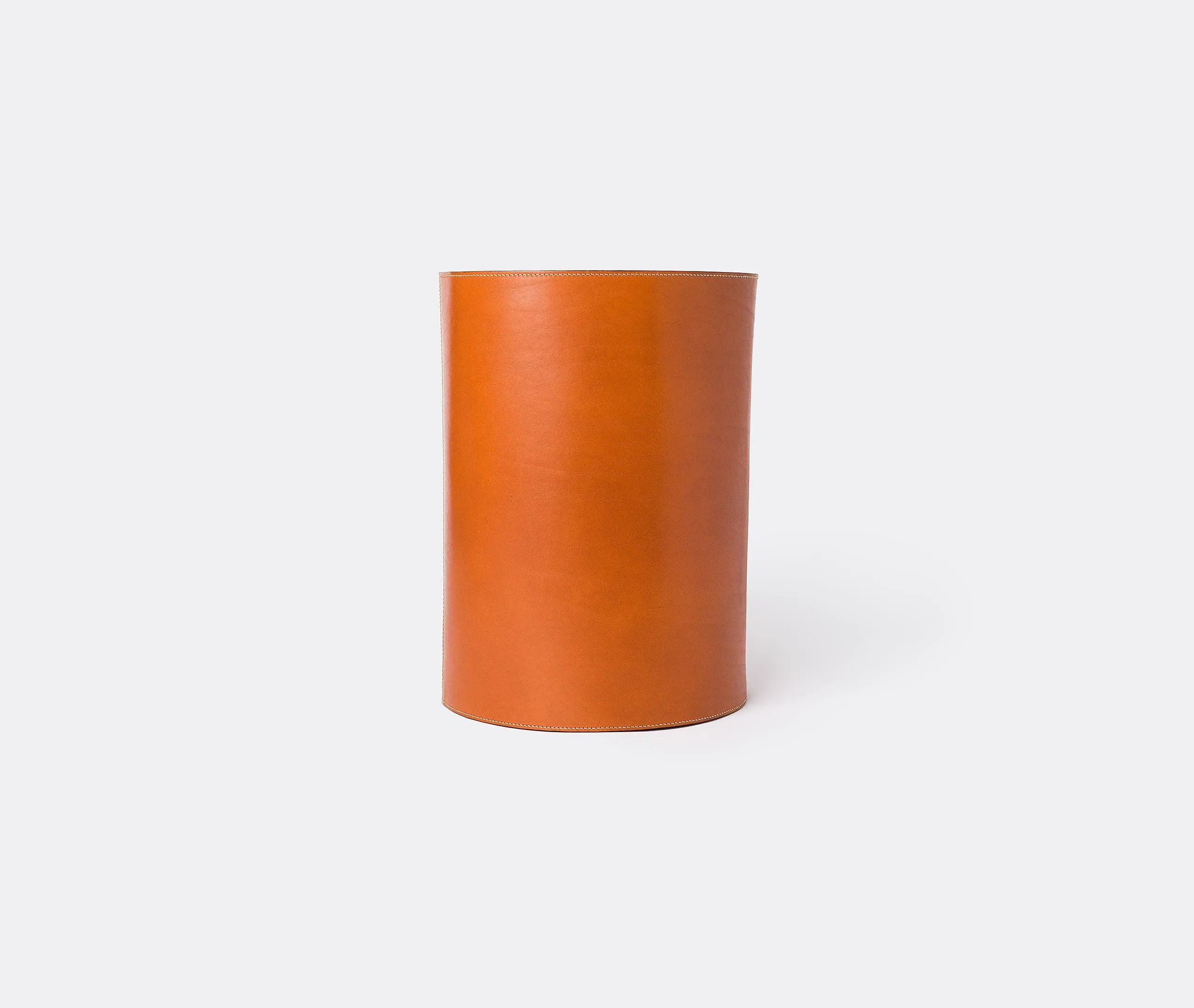 Basket High Storage Basket - Cognac, Leather