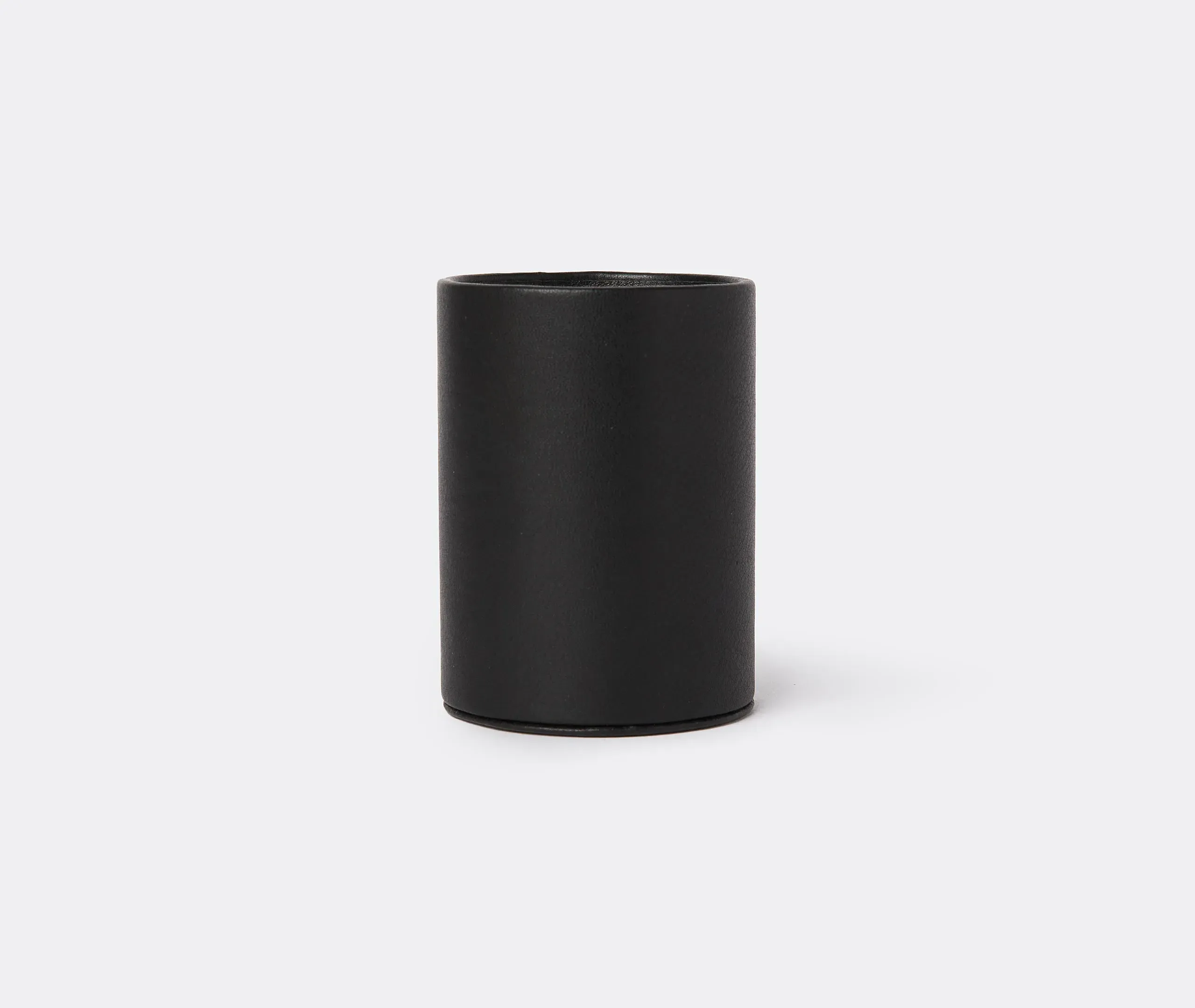 Cylindrical Pen Organizer - Black, Calfskin