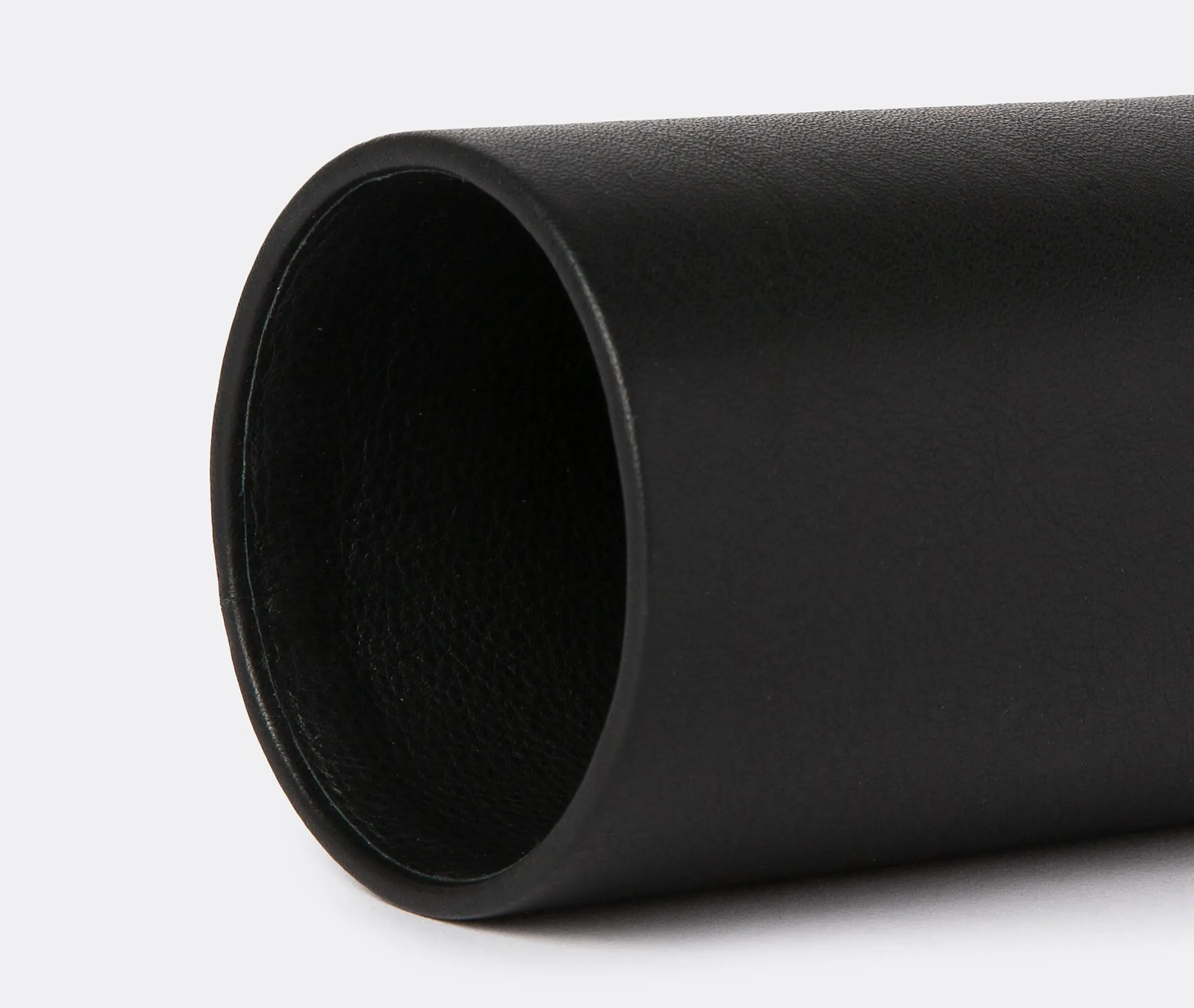 Cylindrical Pen Organizer - Black, Calfskin