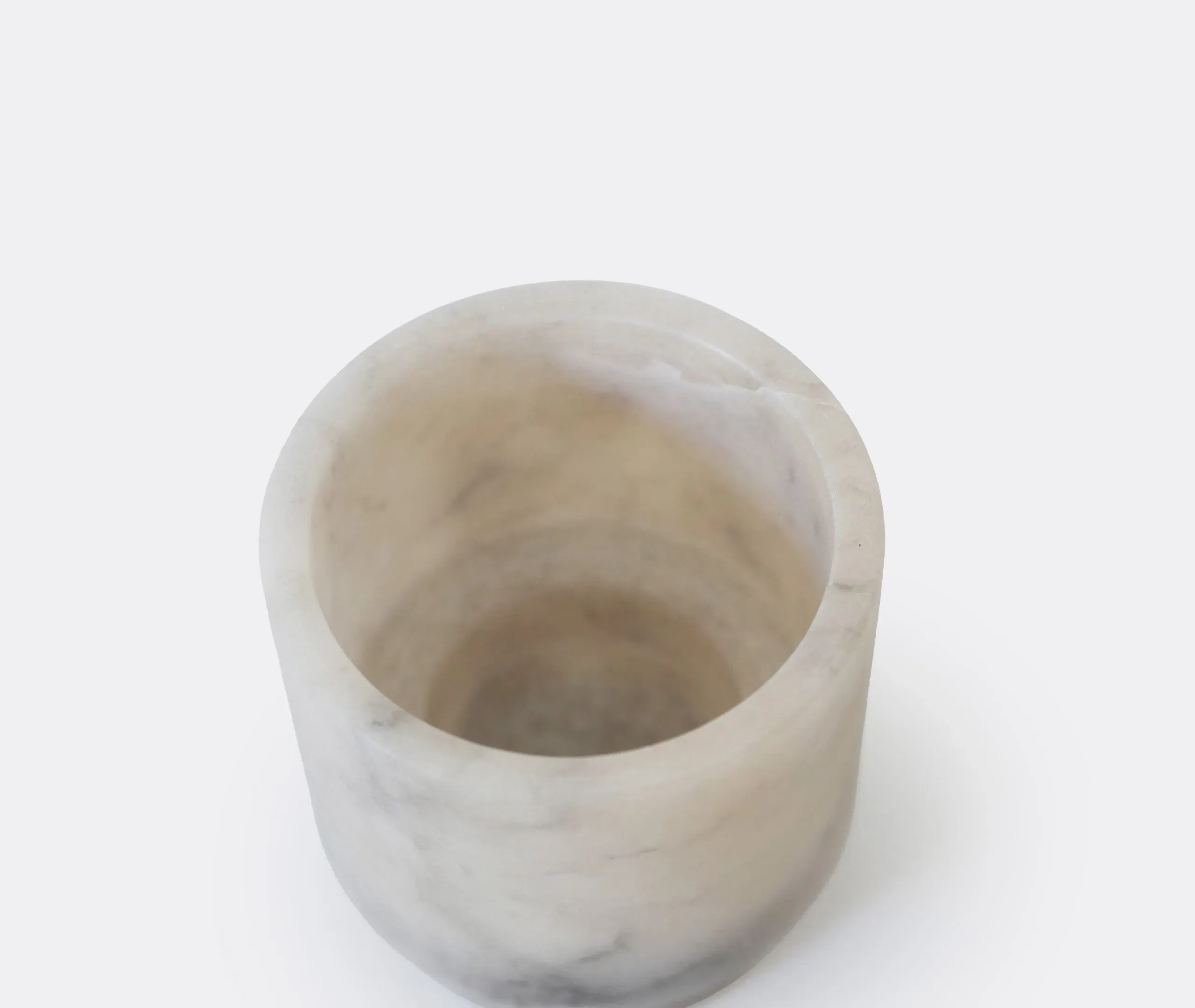 Cylindrical Tealight Holder - Tabac, Alabaster