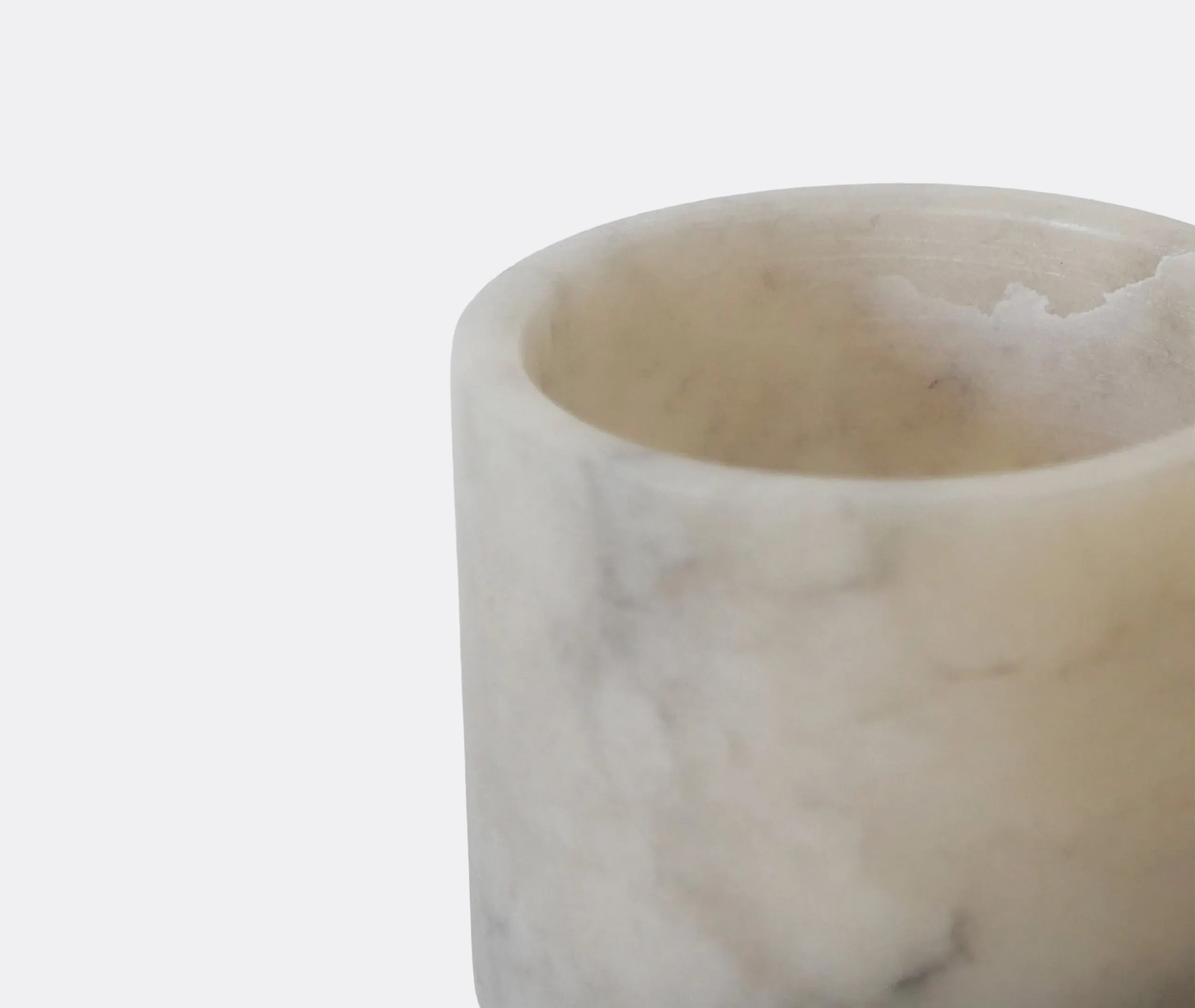 Cylindrical Tealight Holder - Tabac, Alabaster