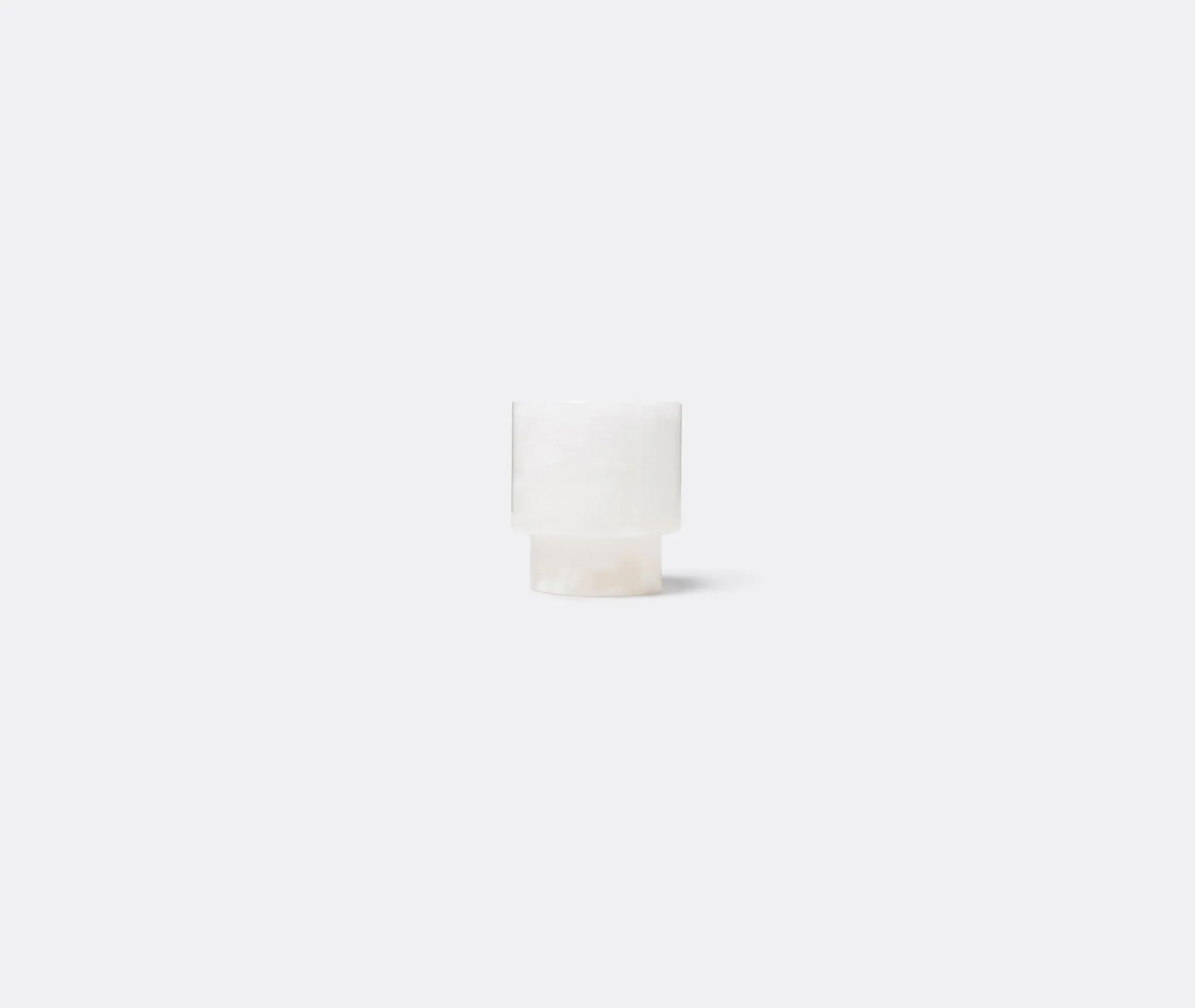 Cylindrical Tealight Holder - White, Alabaster