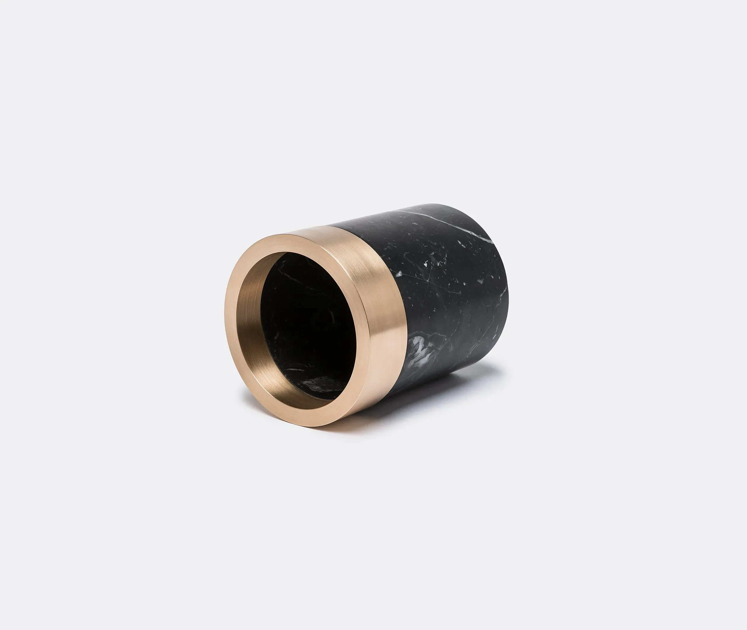 Extra Small Container with Bronze Rim - Black