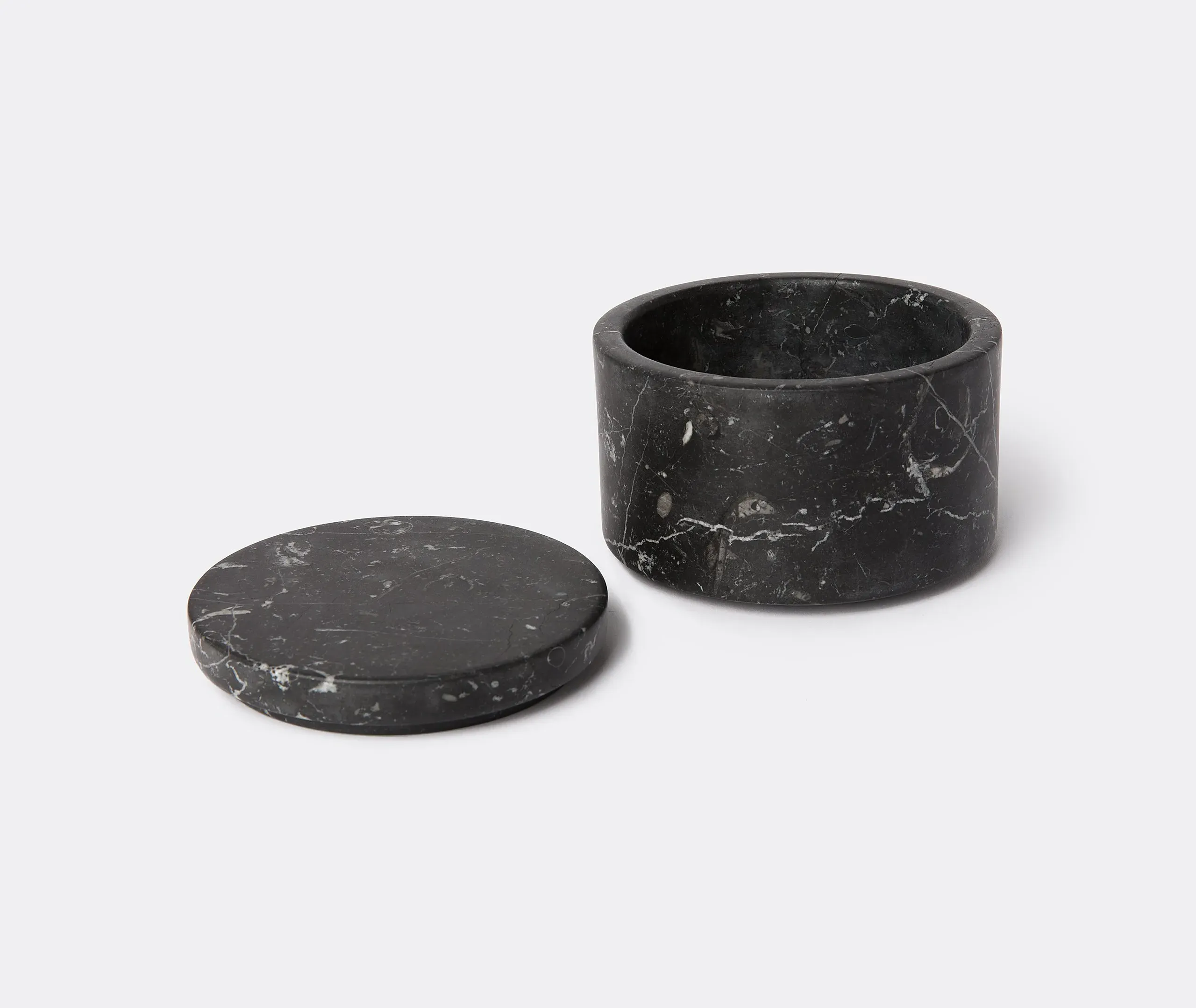 Extralarge Decorative Vessel with Lid - Black, Marble