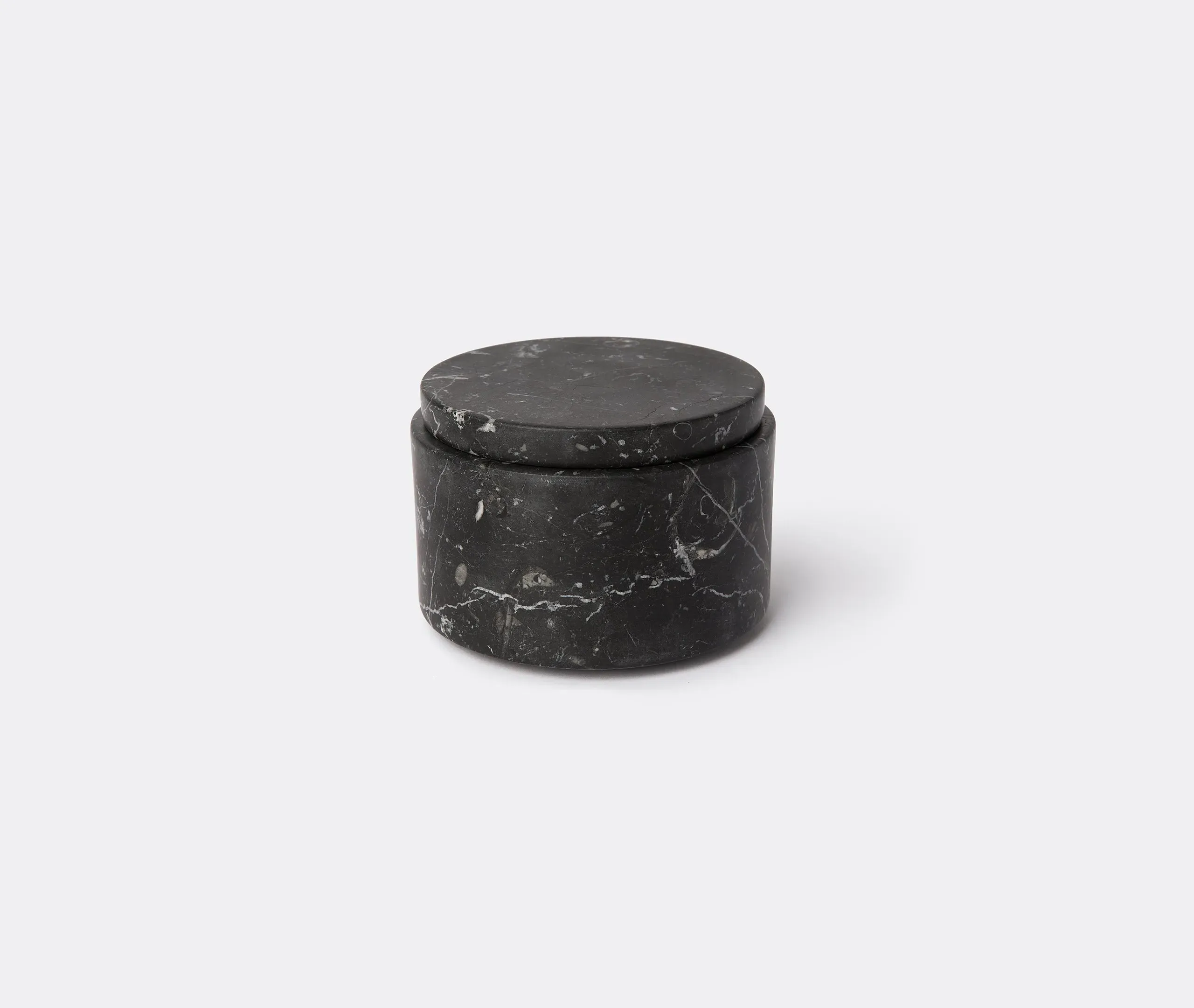 Extralarge Decorative Vessel with Lid - Black, Marble image
