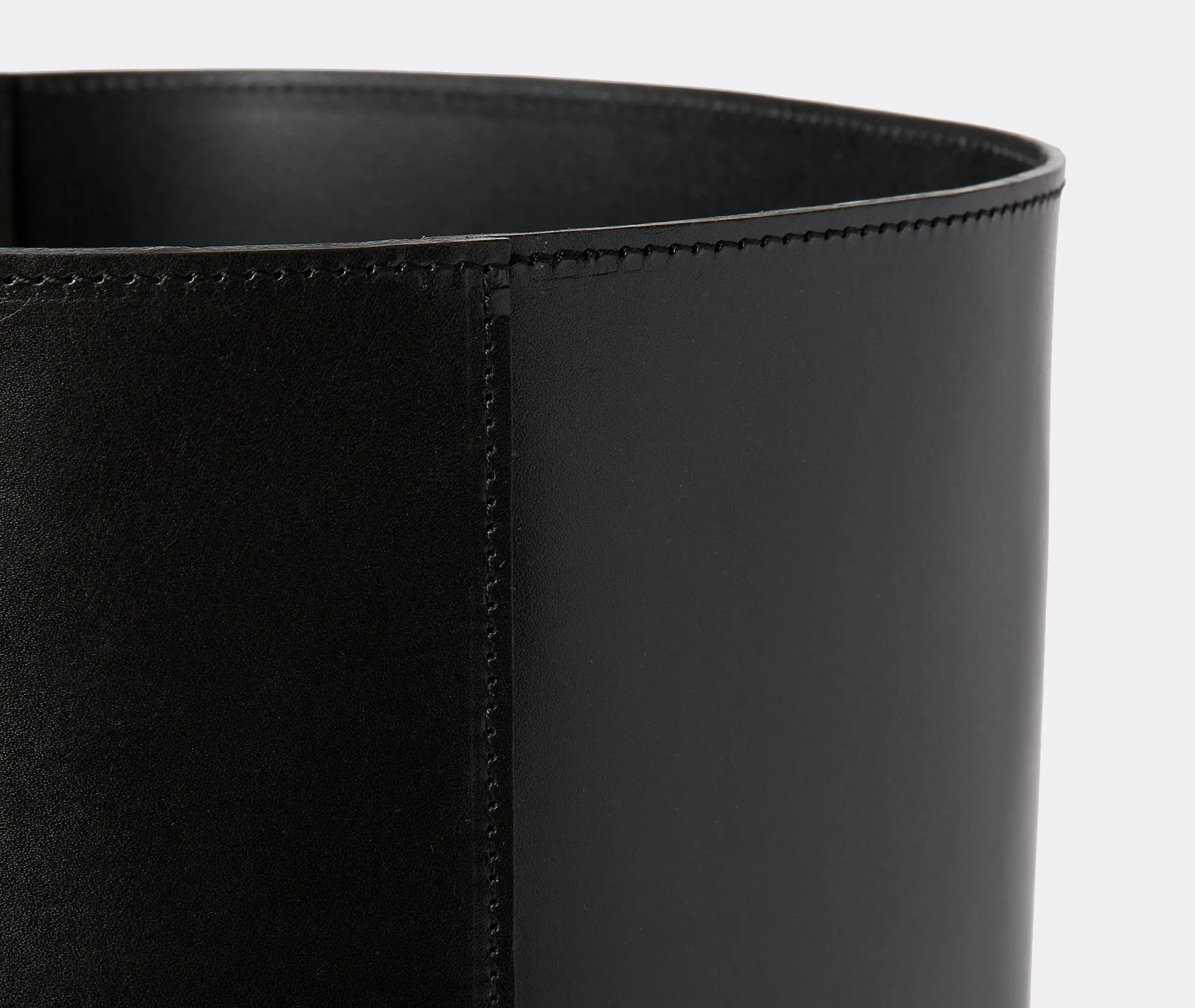 High Storage Basket - Black, Leather
