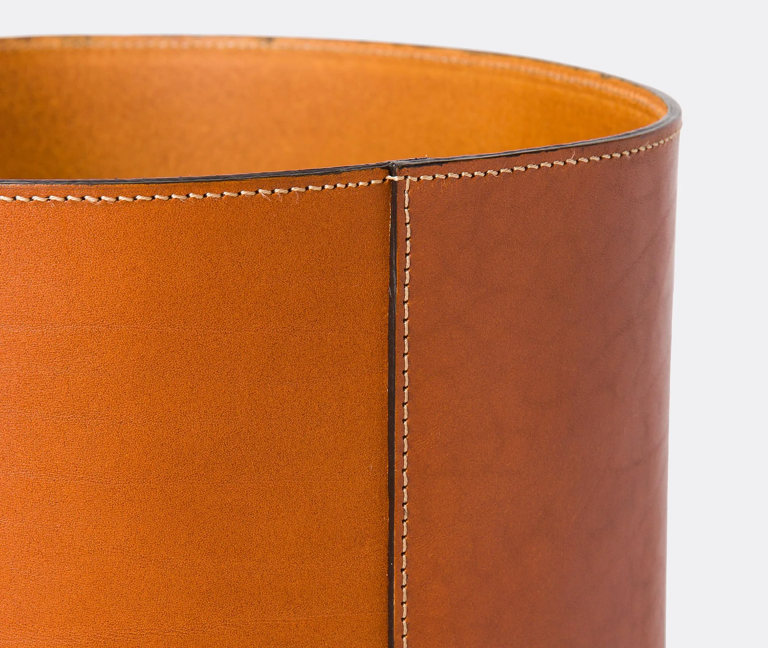 High Storage Basket - Cognac, Leather