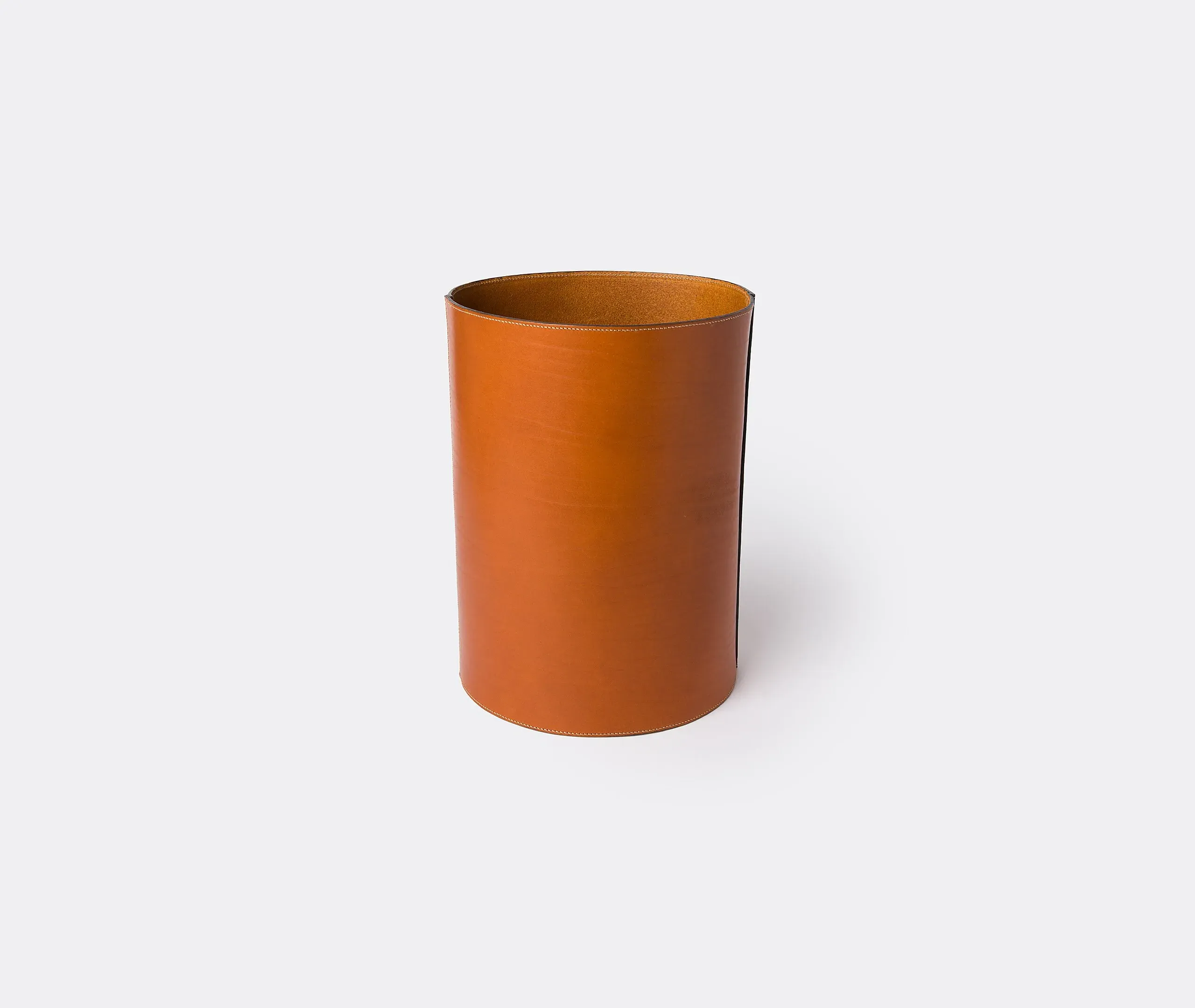 High Storage Basket - Cognac, Leather