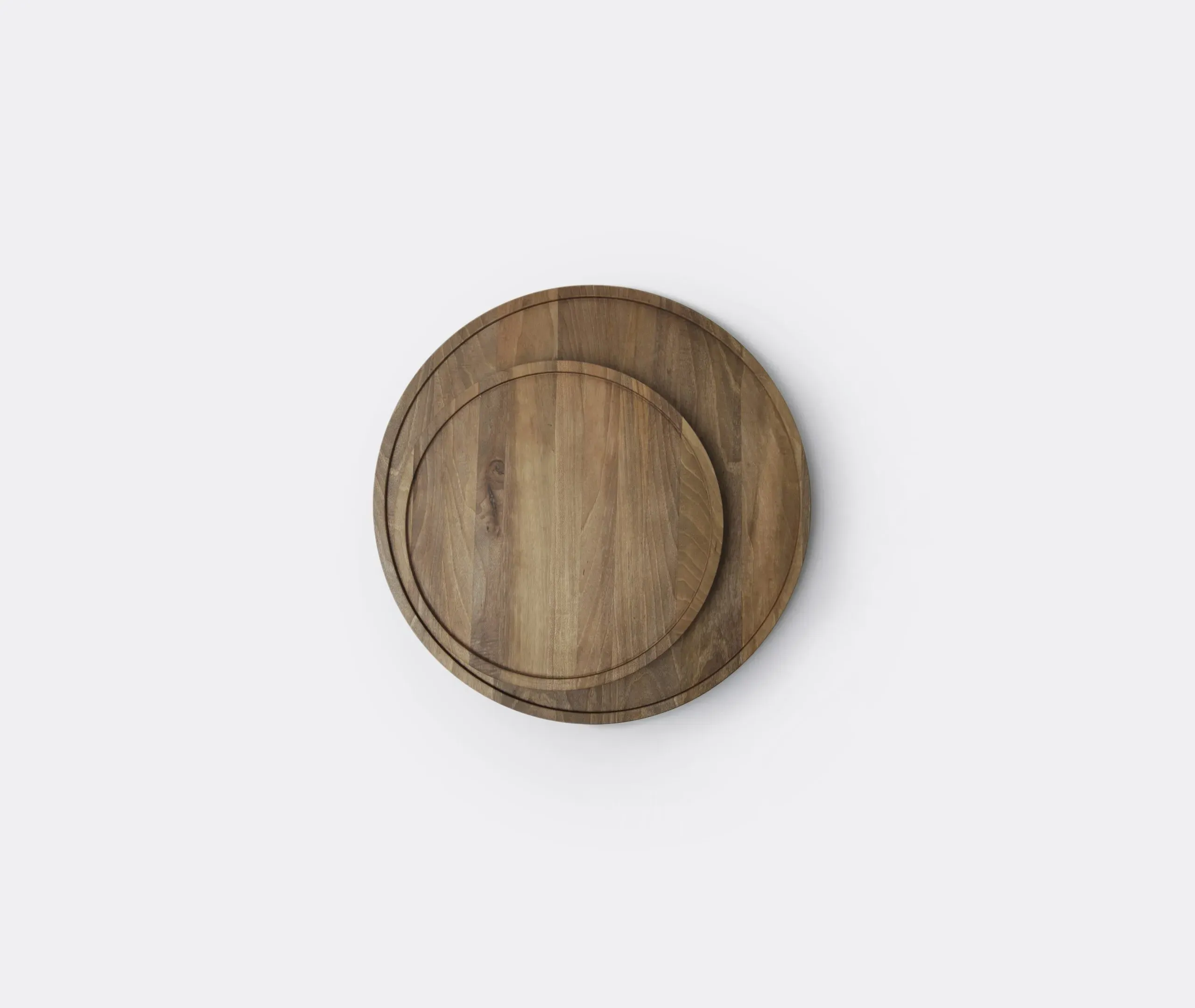 Large Circular Serving Tray - Oiled Walnut