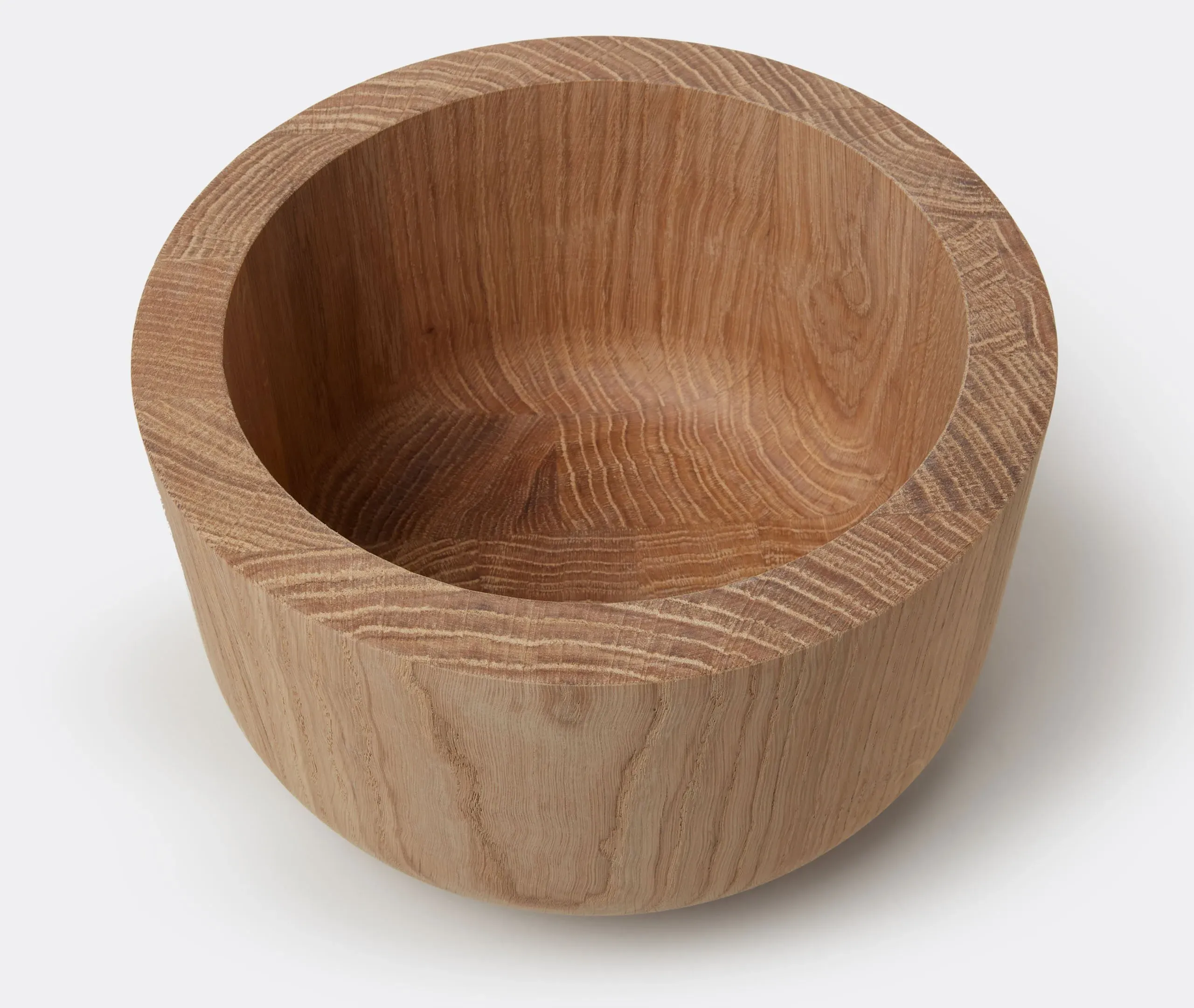 Low Decorative Pot - Oak, Solid Wood