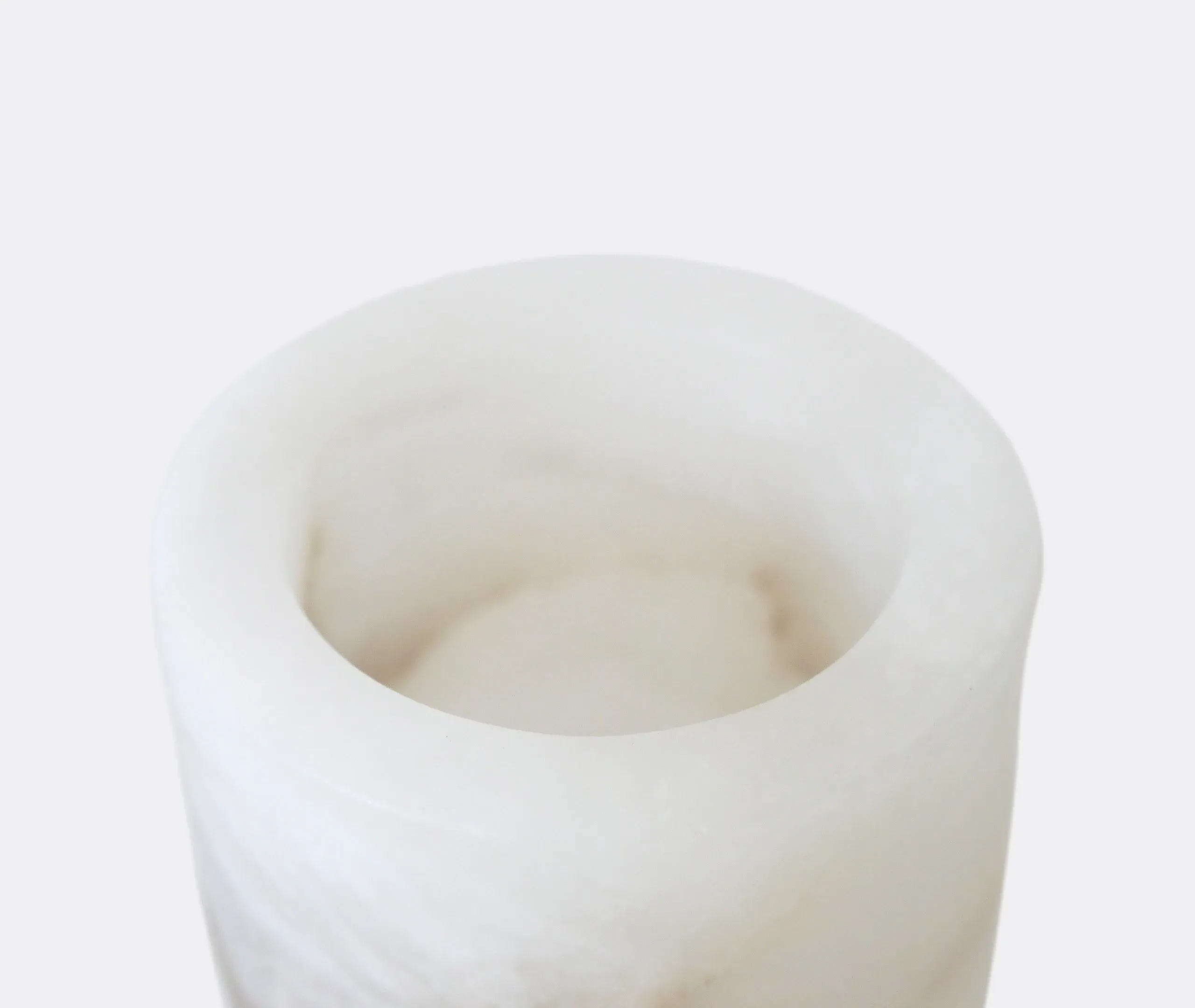 Medium Windlight Holder - White, Alabaster
