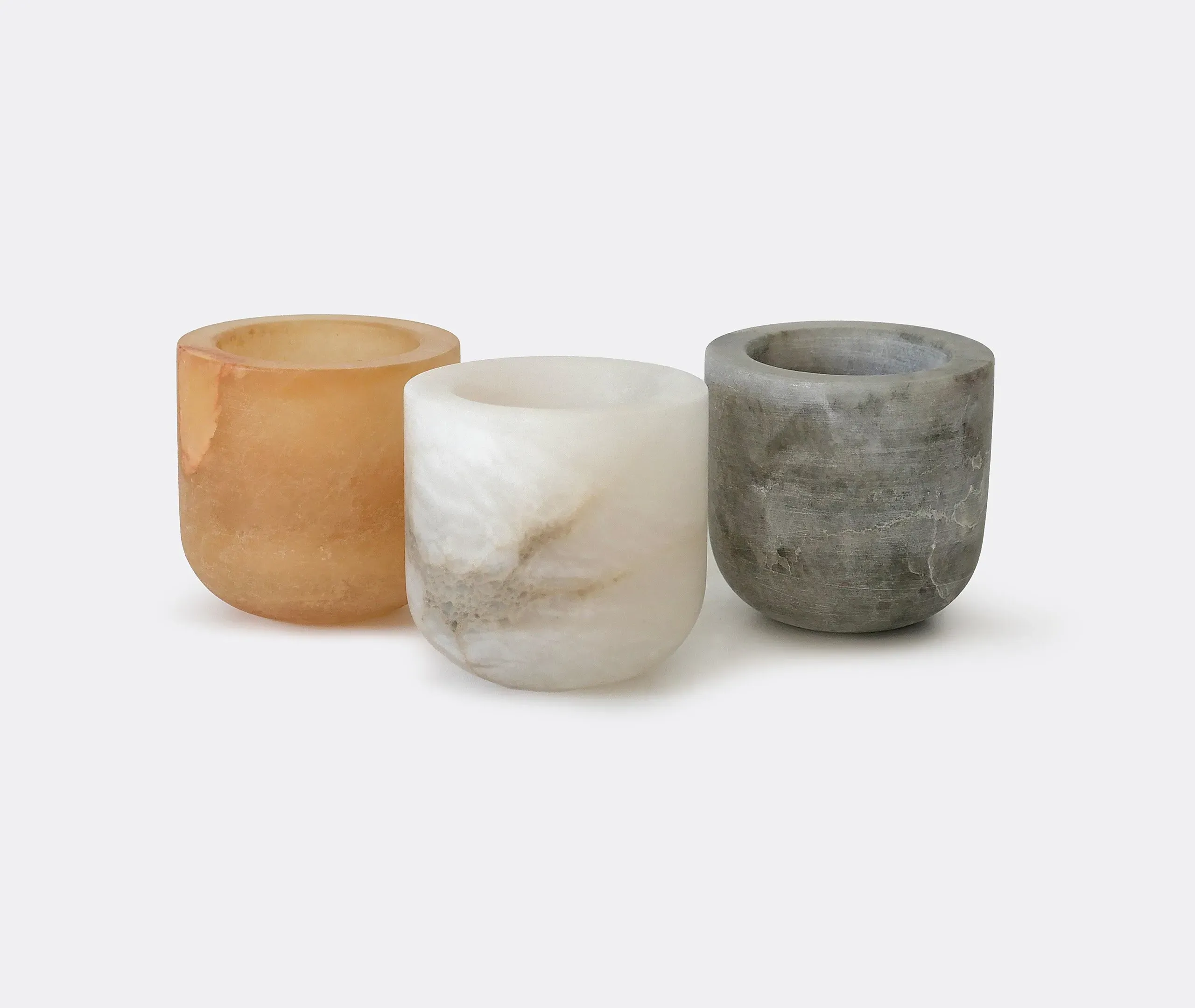 Medium Windlight Holder - White, Alabaster