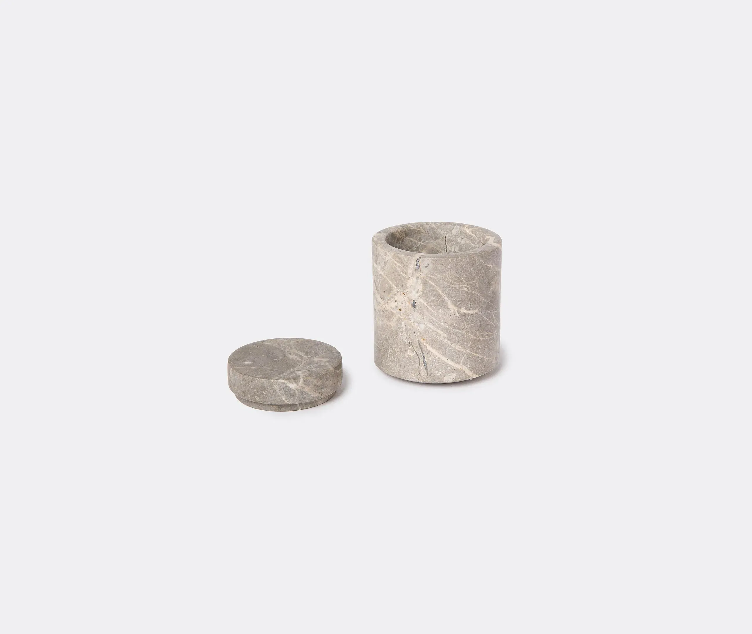 Small Container with Lid - Grey, Marble