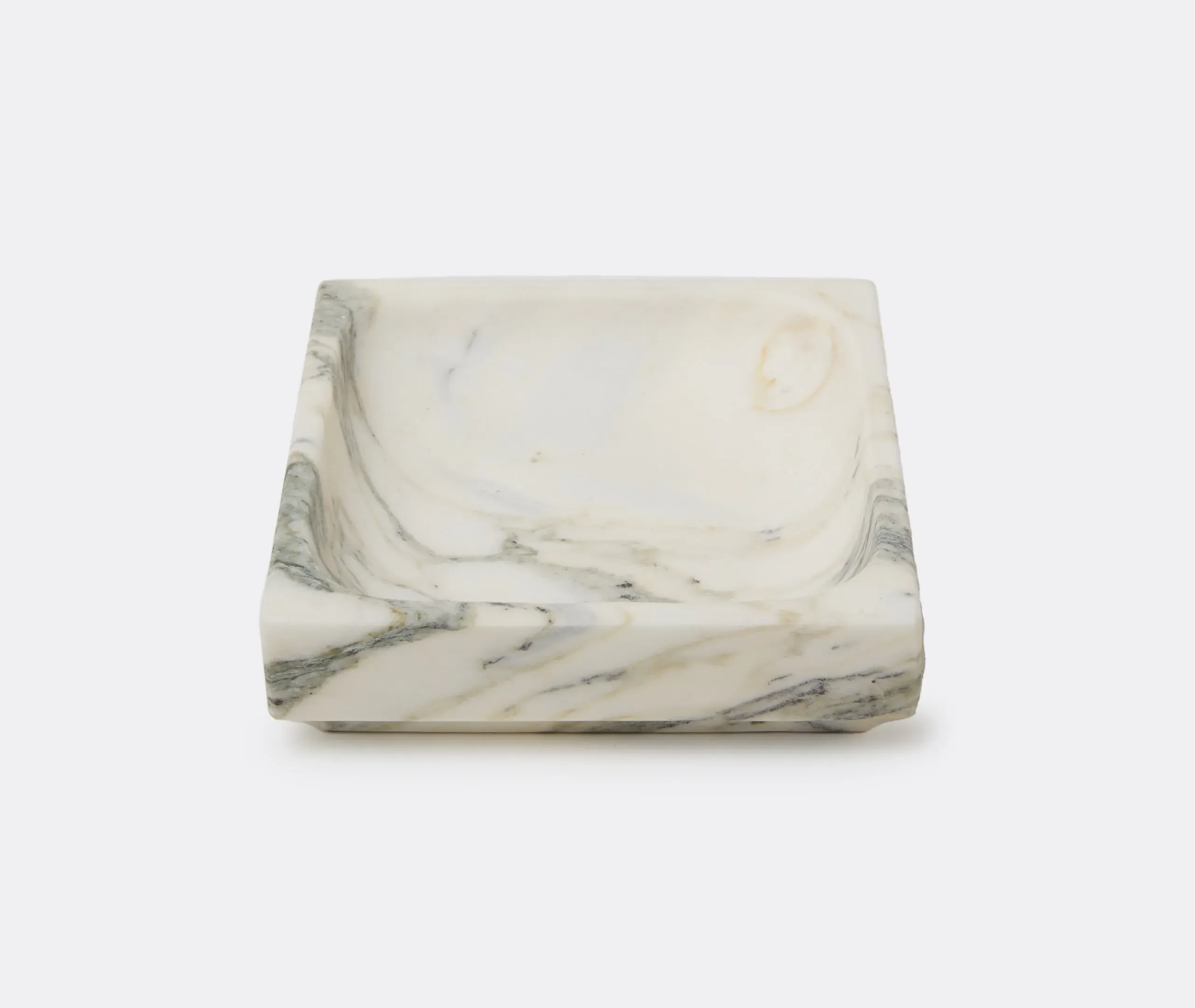 Small Square Tray - White, Laguna Marble