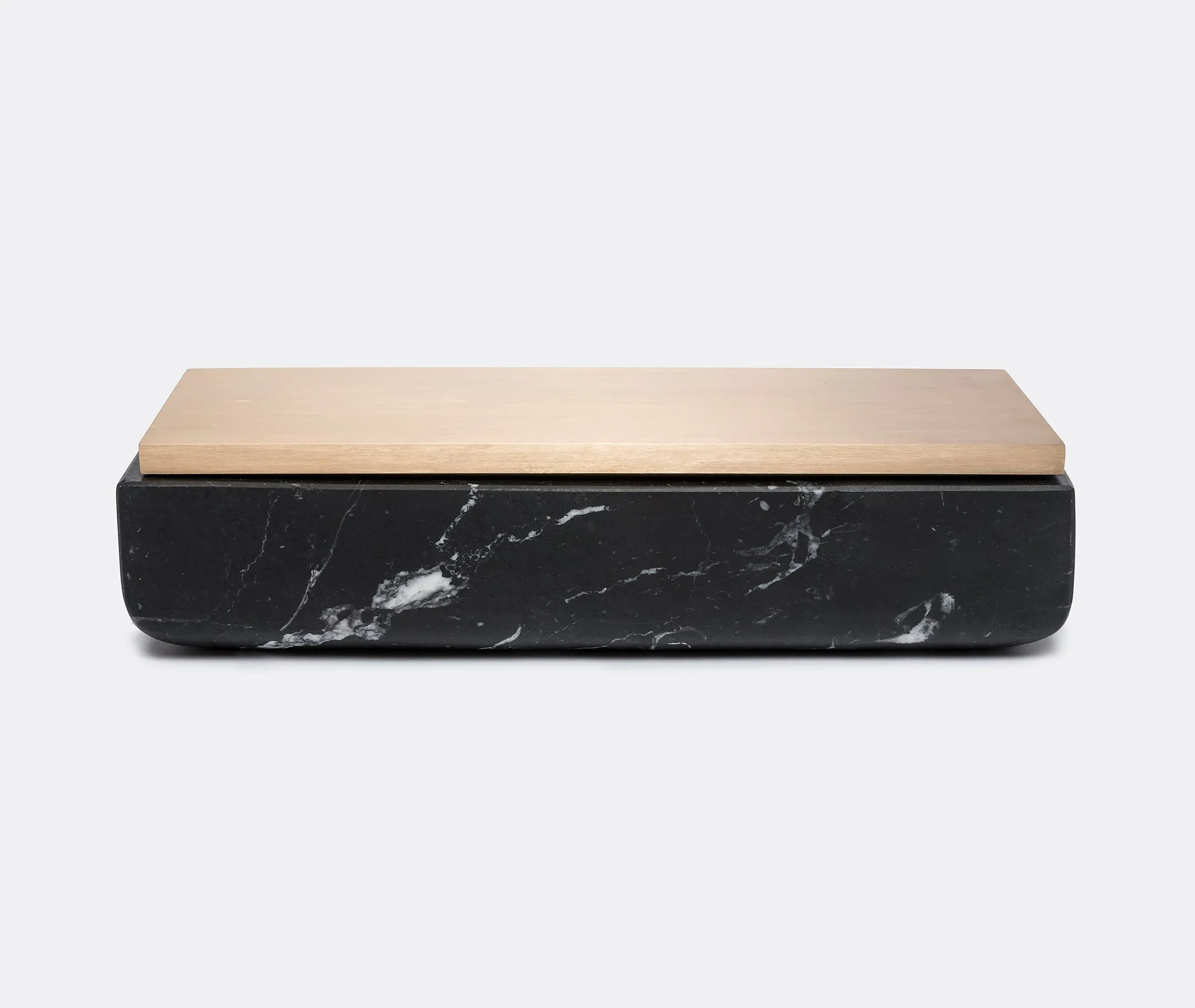 Square Decorative Box - Black, Marble image