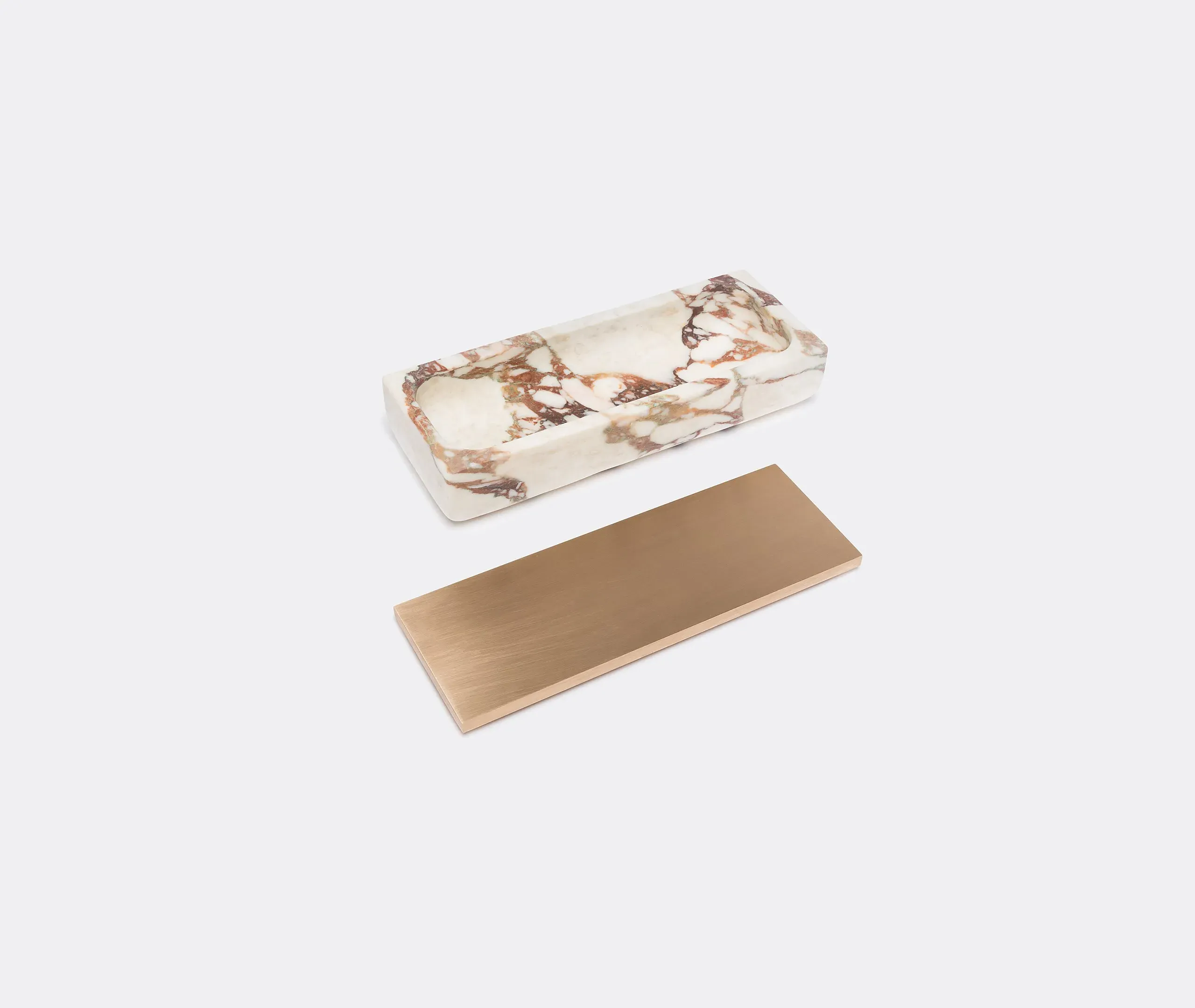 Square Decorative Box - Cream, Marble