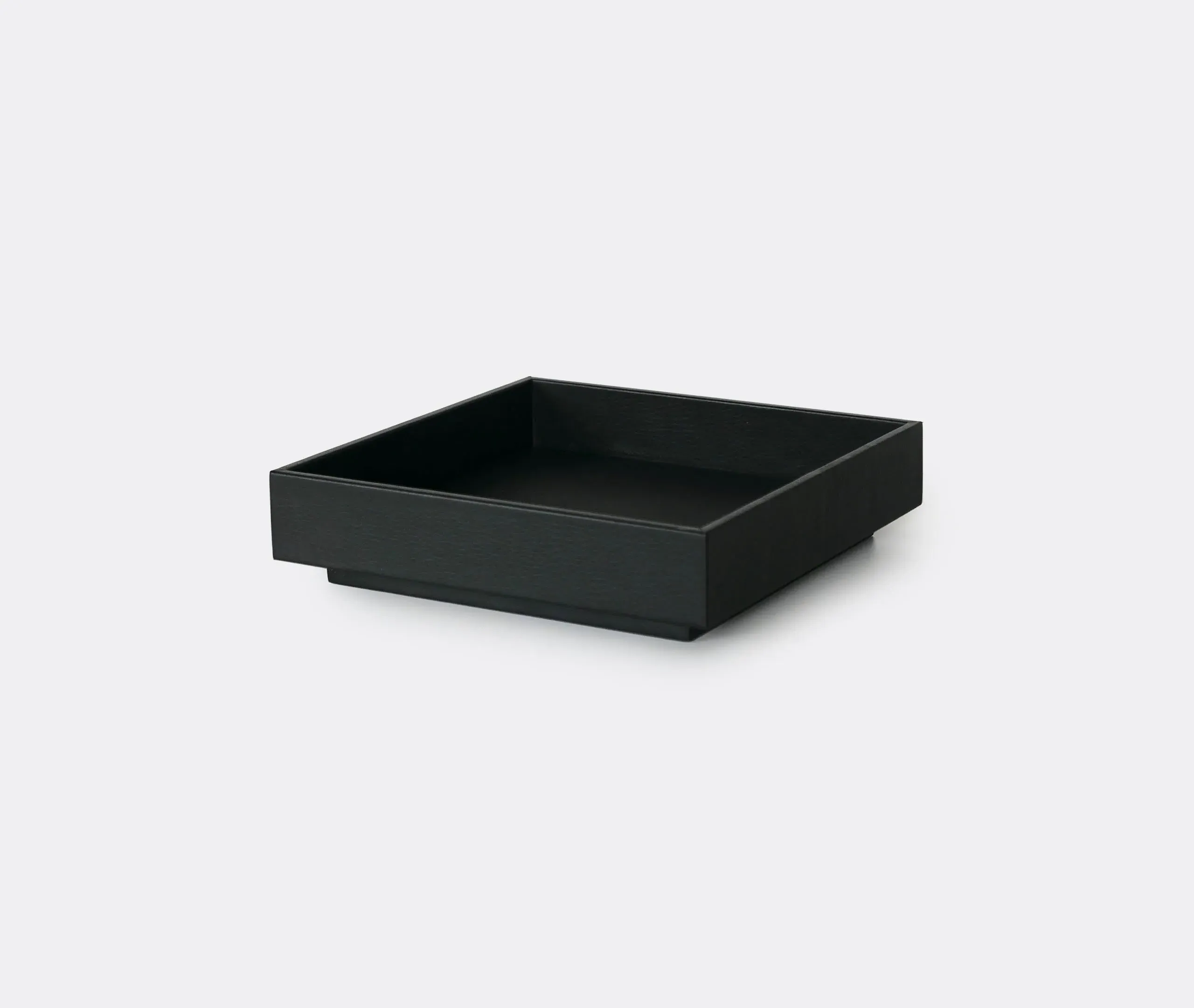 Square High Serving Tray - Black, Leather