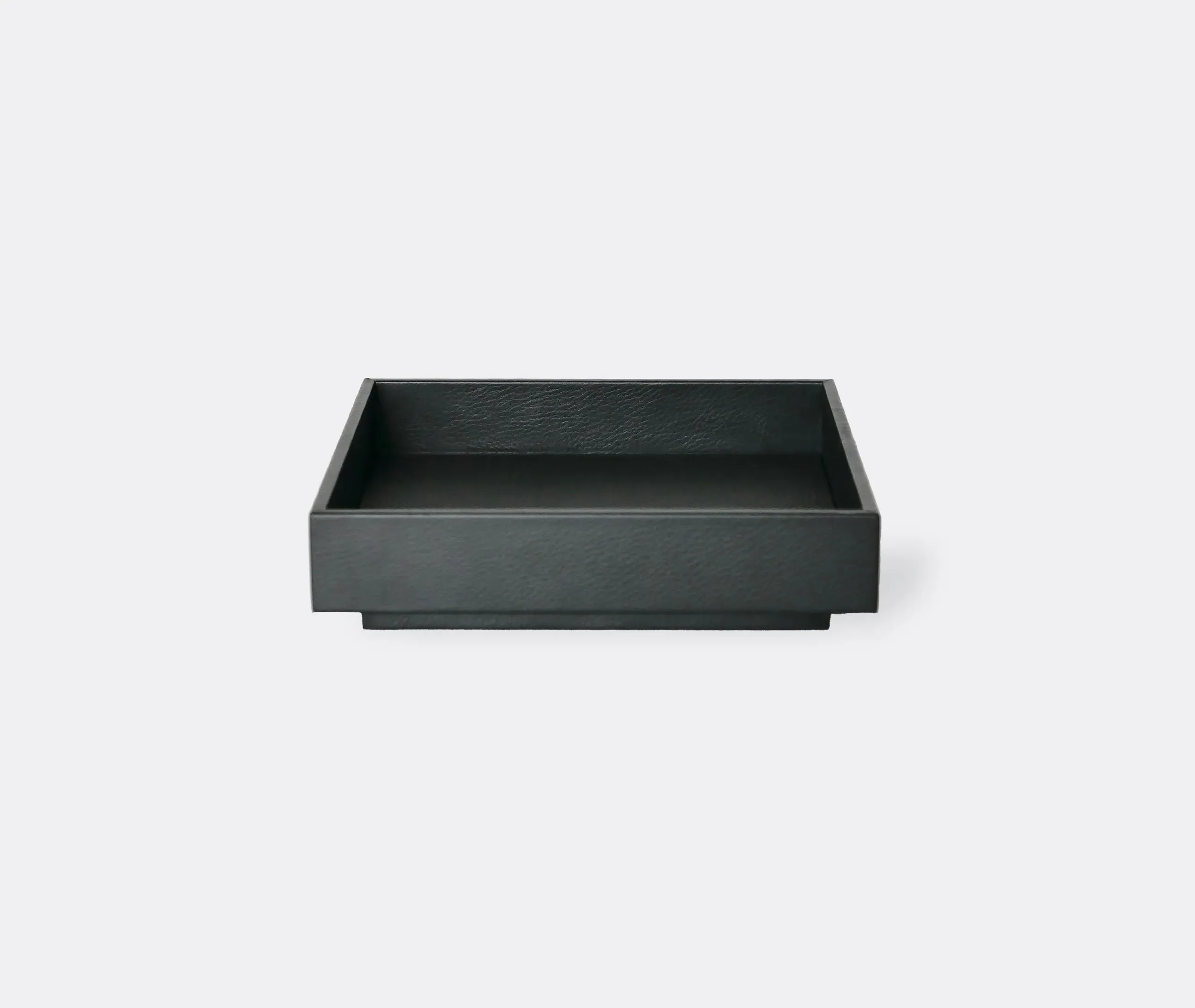 Square High Serving Tray - Black, Leather image