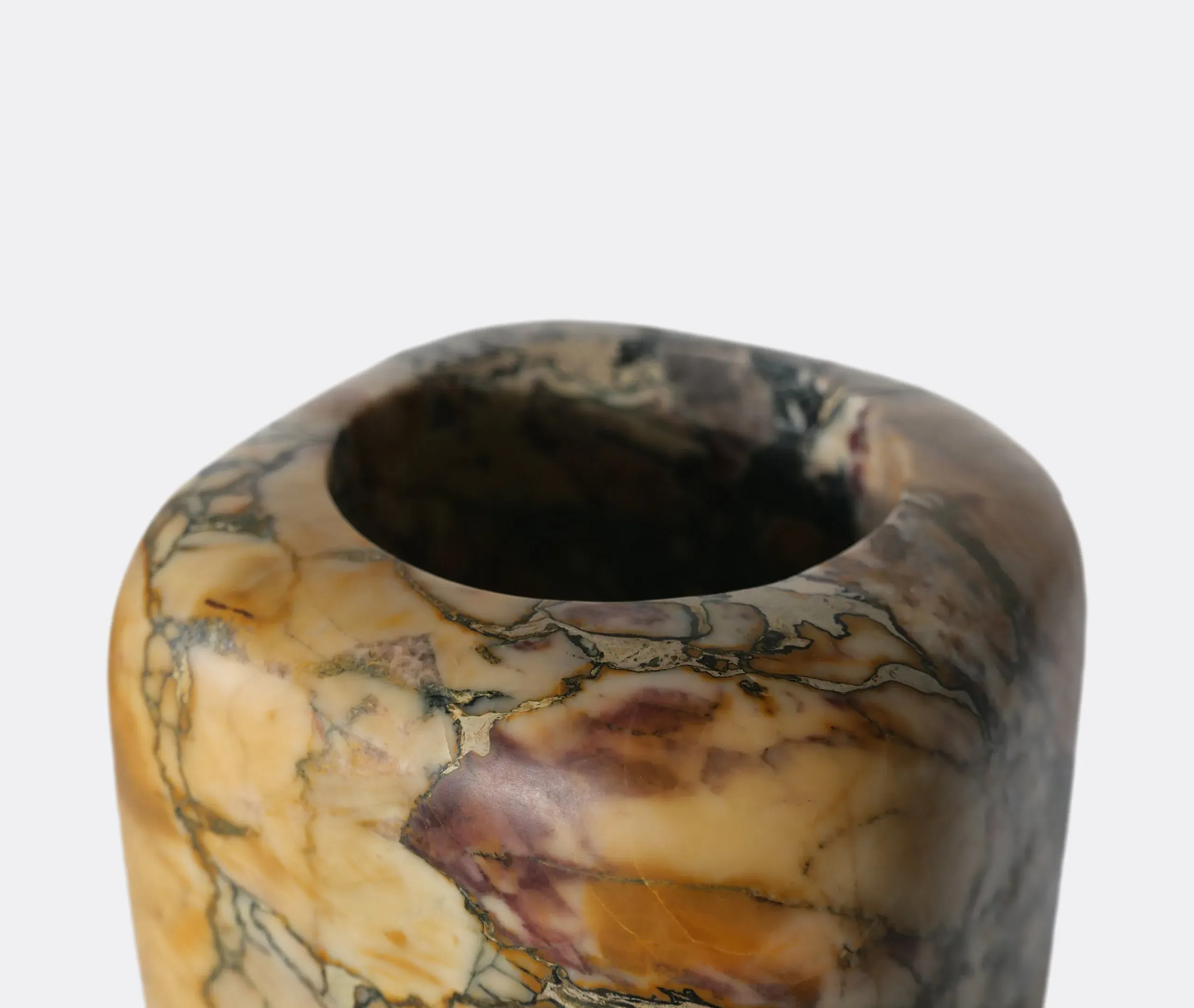 Tondo Cylindrical Vase - Multicolor, Marble