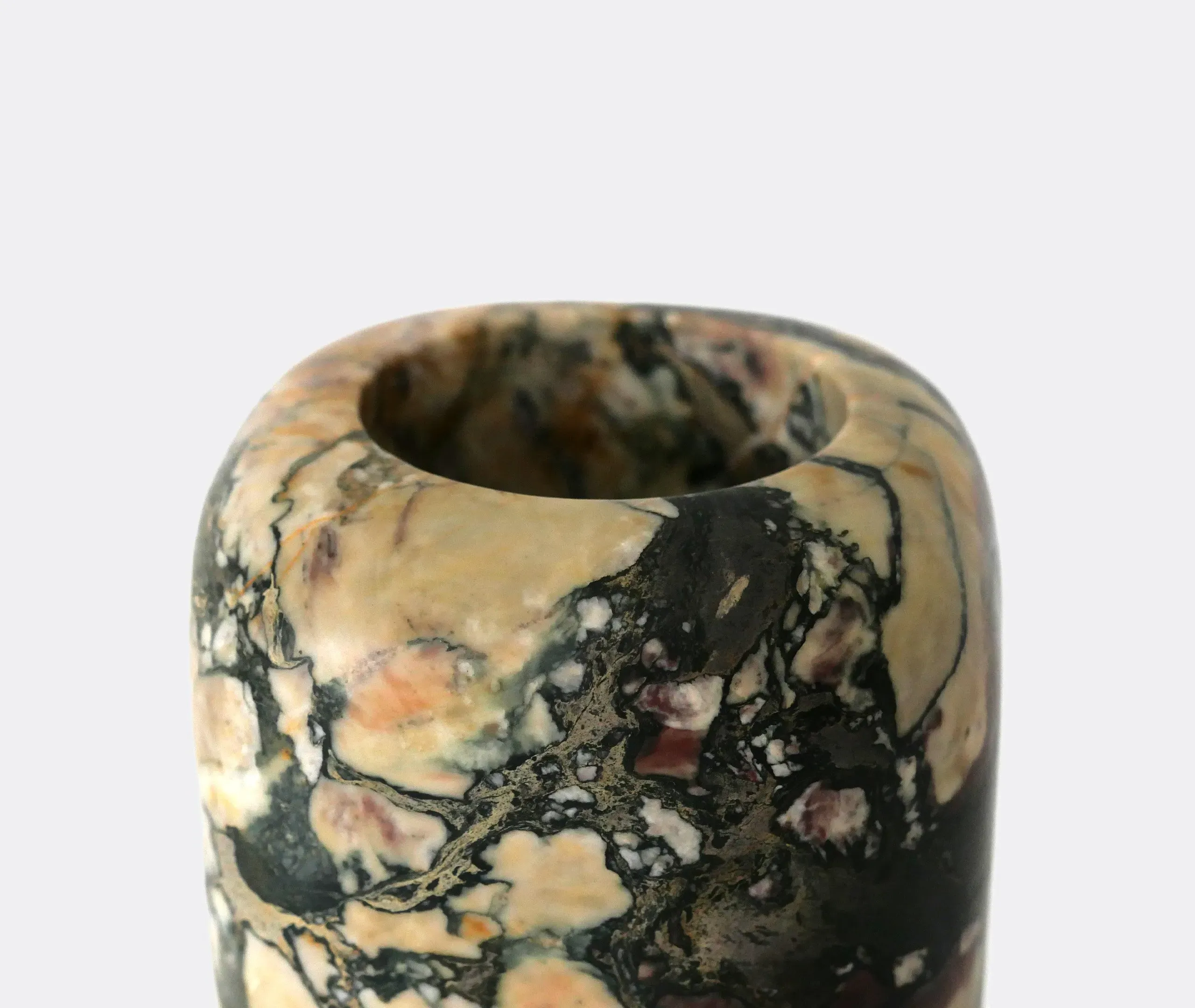 Tondo Cylindrical Vase - Multicolor, Marble