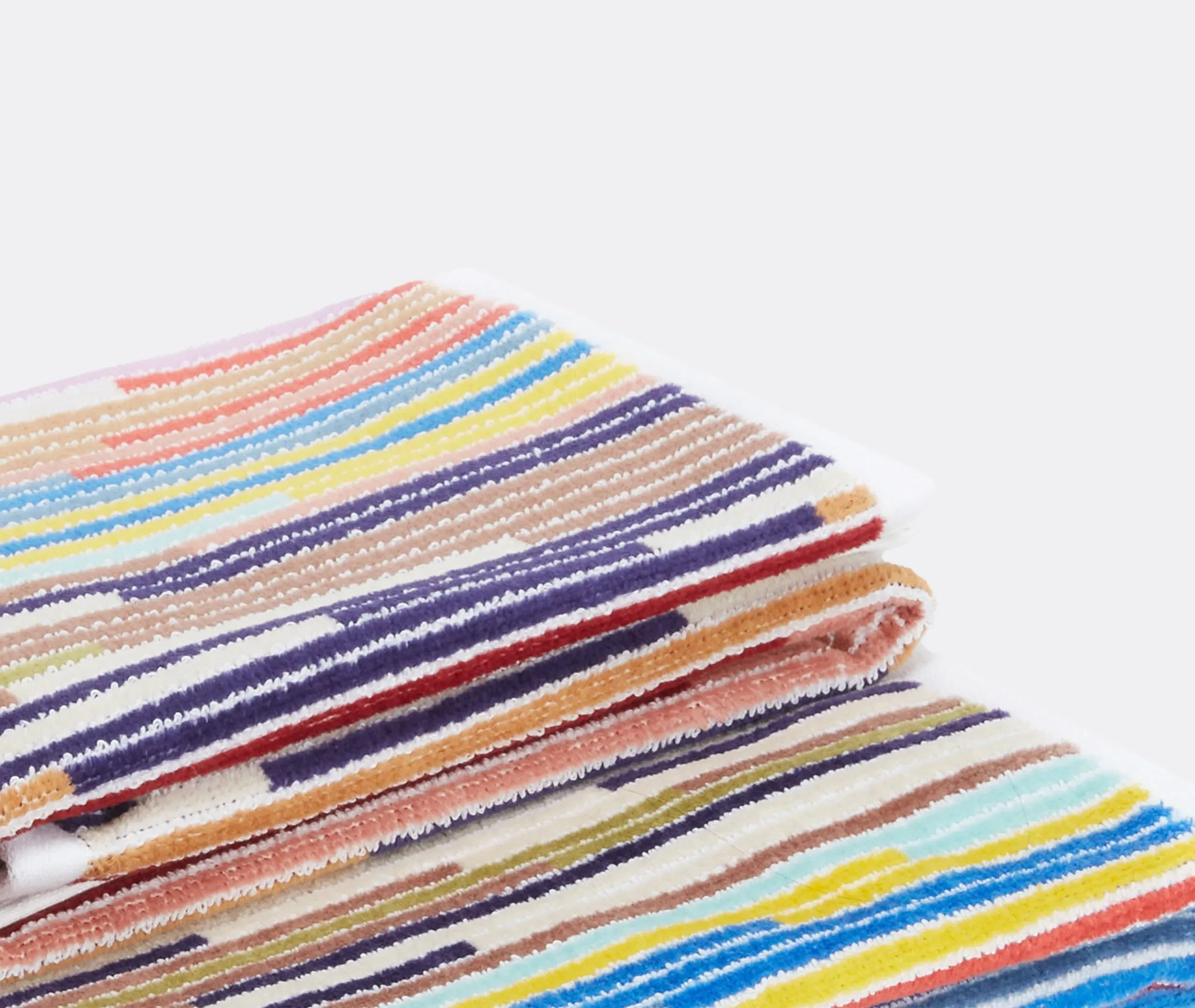 2-Piece Towel Set with Stripes - Multicolor, Cotton